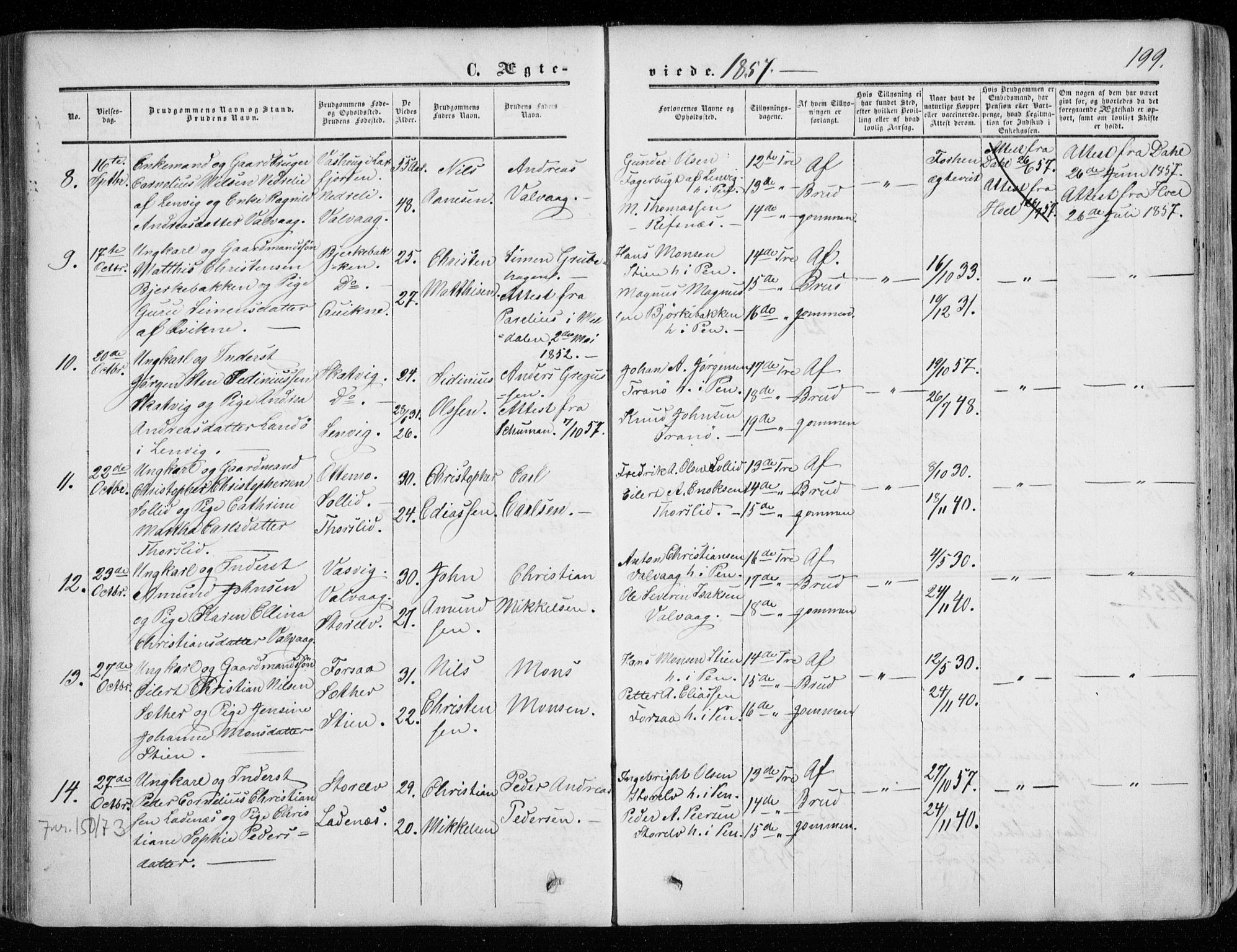 Tranøy sokneprestkontor, AV/SATØ-S-1313/I/Ia/Iaa/L0007kirke: Ministerialbok nr. 7, 1856-1866, s. 199