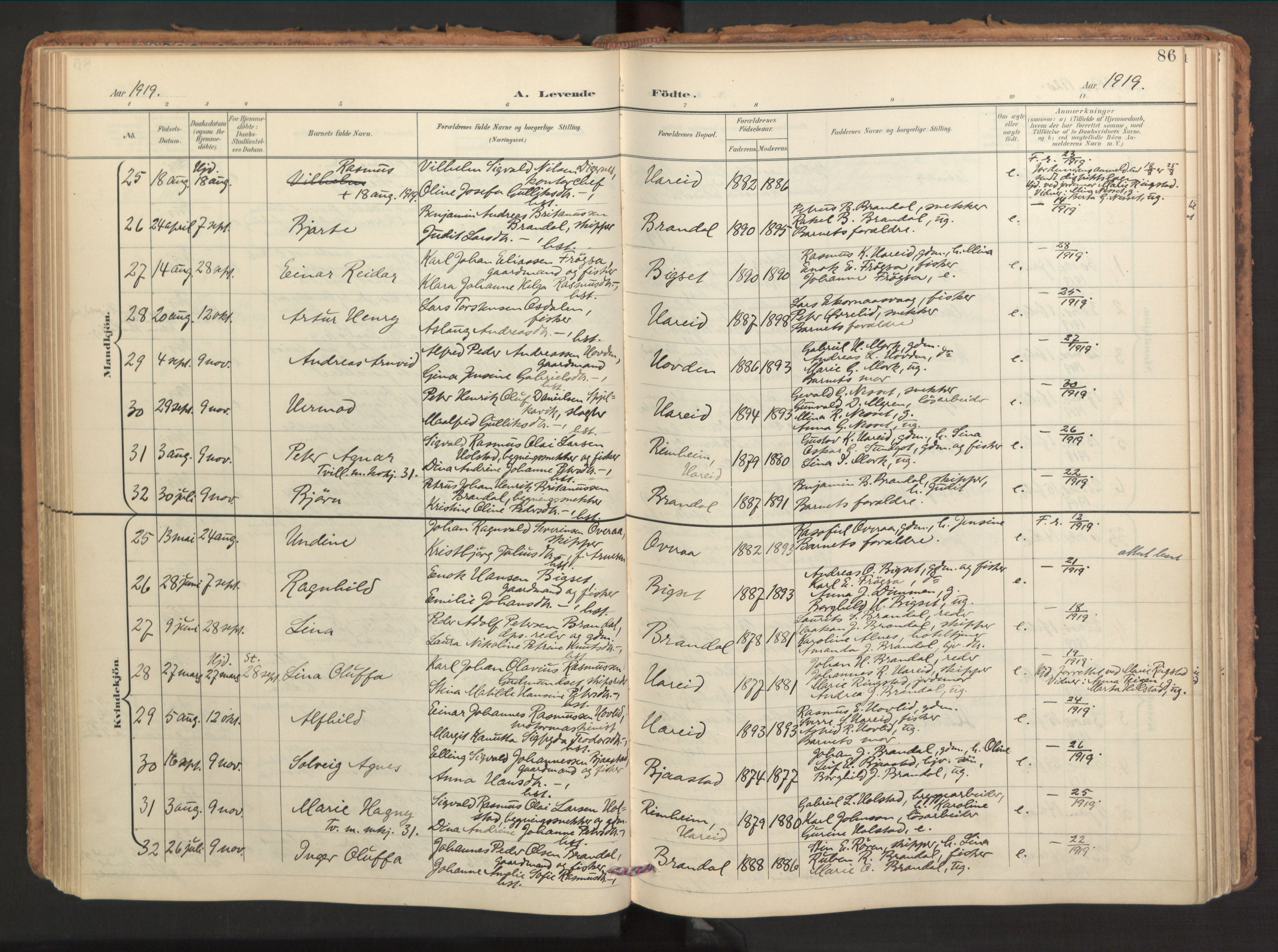 Ministerialprotokoller, klokkerbøker og fødselsregistre - Møre og Romsdal, AV/SAT-A-1454/510/L0123: Ministerialbok nr. 510A03, 1898-1922, s. 86