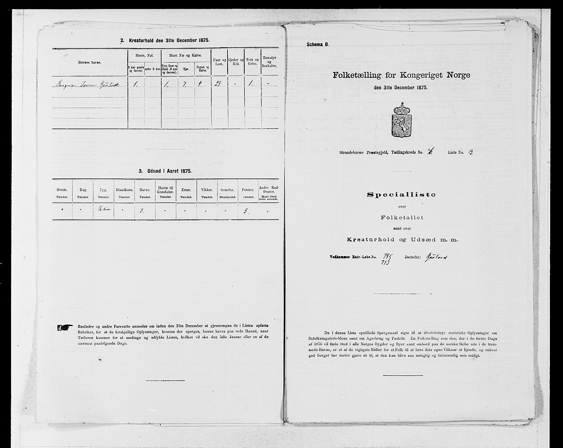 SAB, Folketelling 1875 for 1226P Strandebarm prestegjeld, 1875, s. 810