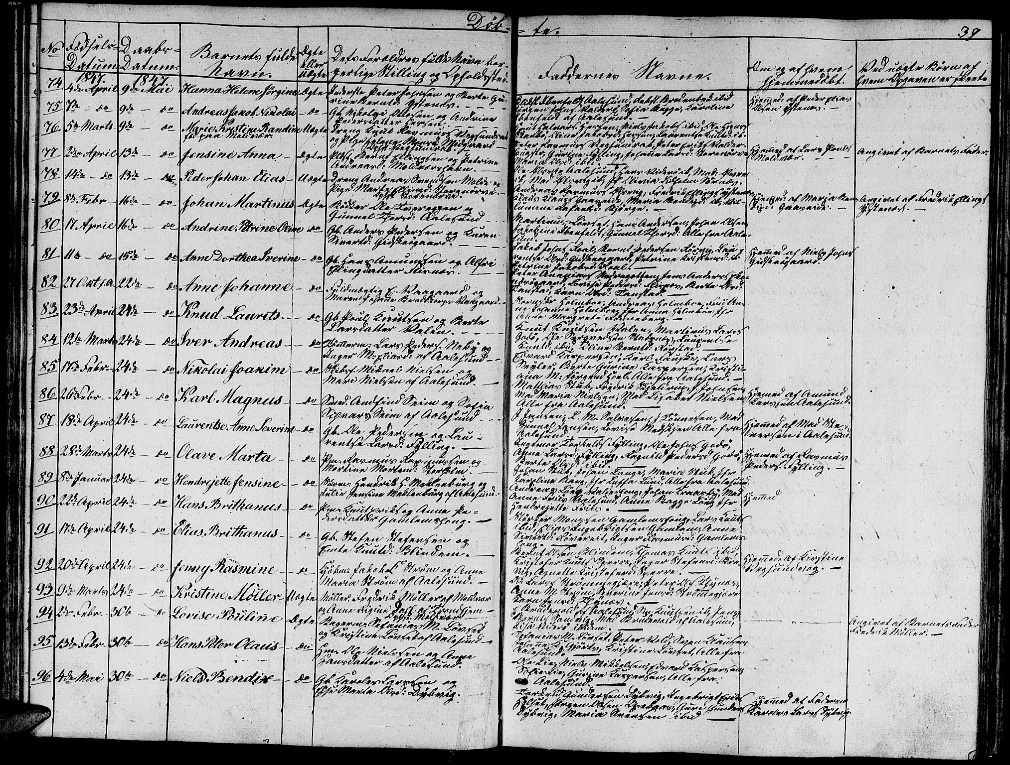 Ministerialprotokoller, klokkerbøker og fødselsregistre - Møre og Romsdal, SAT/A-1454/528/L0426: Klokkerbok nr. 528C07, 1844-1854, s. 39