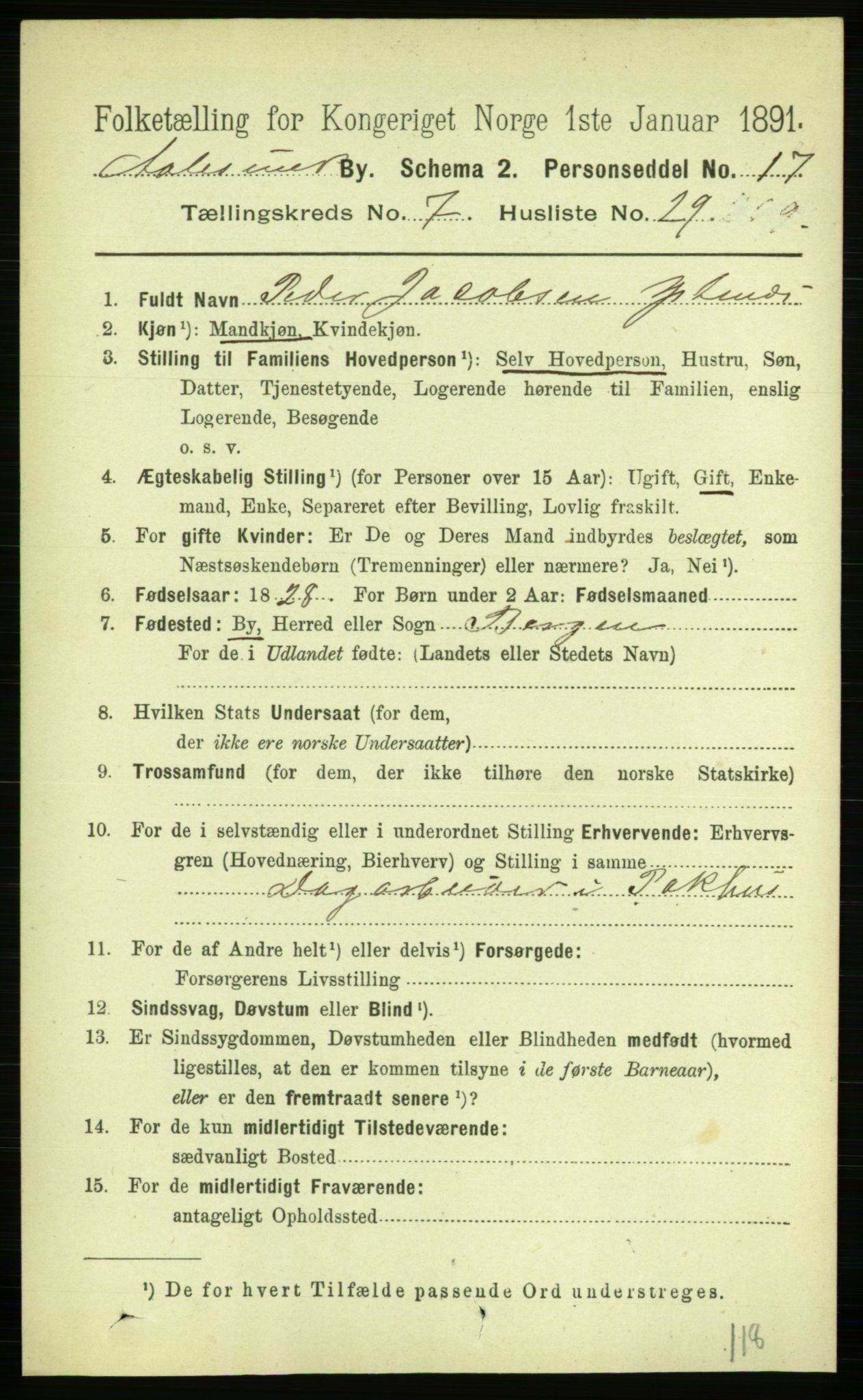 RA, Folketelling 1891 for 1501 Ålesund kjøpstad, 1891, s. 5762