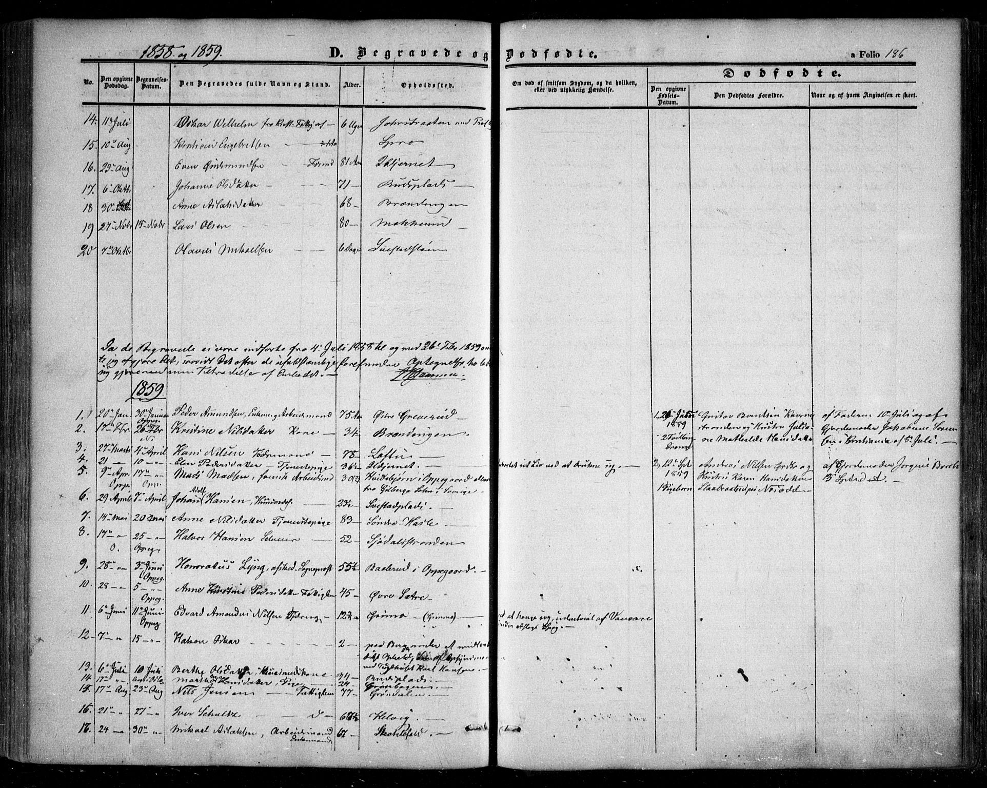 Nesodden prestekontor Kirkebøker, SAO/A-10013/F/Fa/L0007: Ministerialbok nr. I 7, 1848-1868, s. 186