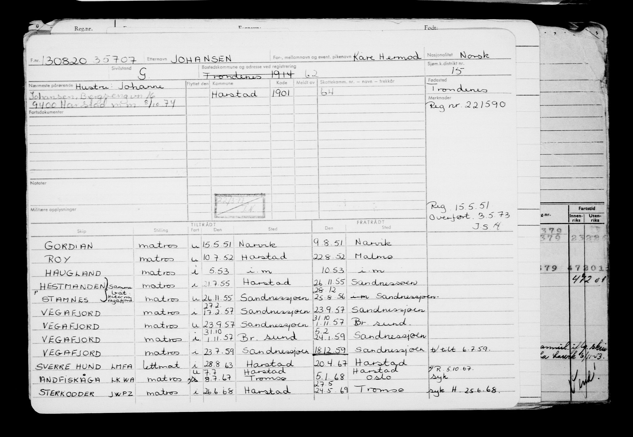 Direktoratet for sjømenn, AV/RA-S-3545/G/Gb/L0184: Hovedkort, 1920, s. 279