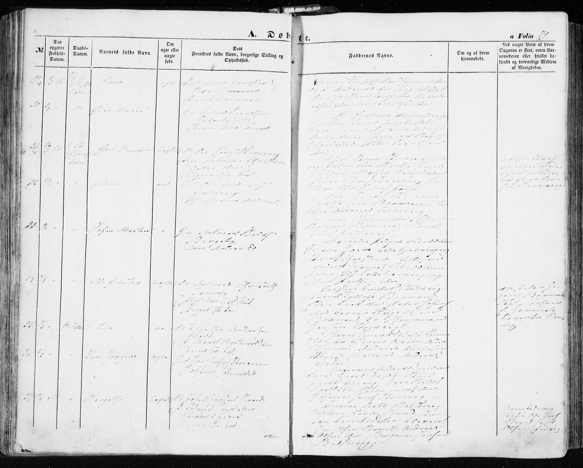 Ministerialprotokoller, klokkerbøker og fødselsregistre - Sør-Trøndelag, SAT/A-1456/634/L0530: Ministerialbok nr. 634A06, 1852-1860, s. 79