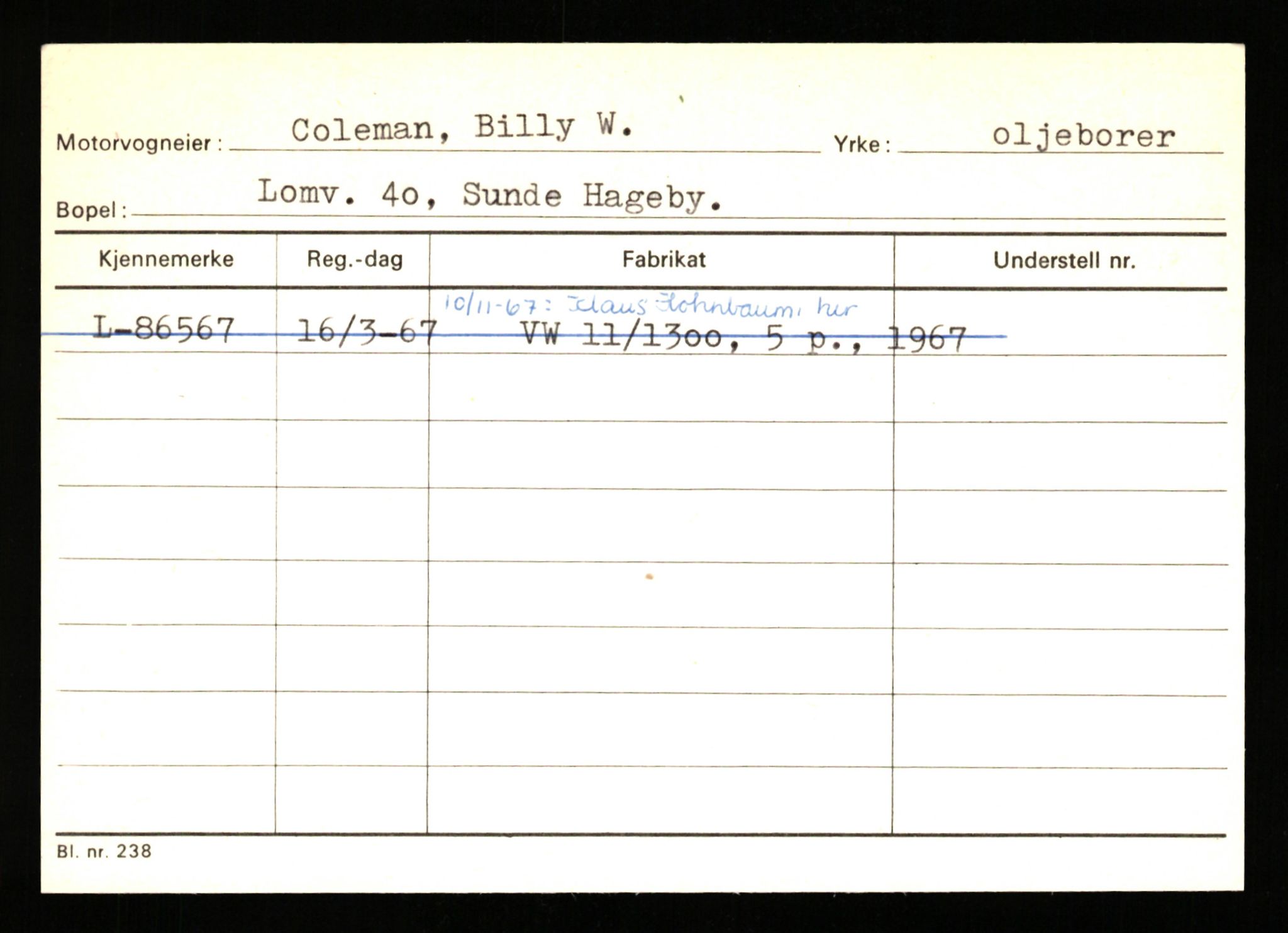 Stavanger trafikkstasjon, AV/SAST-A-101942/0/H/L0005: Bue - Dahlstrøm, 1930-1971, s. 2207