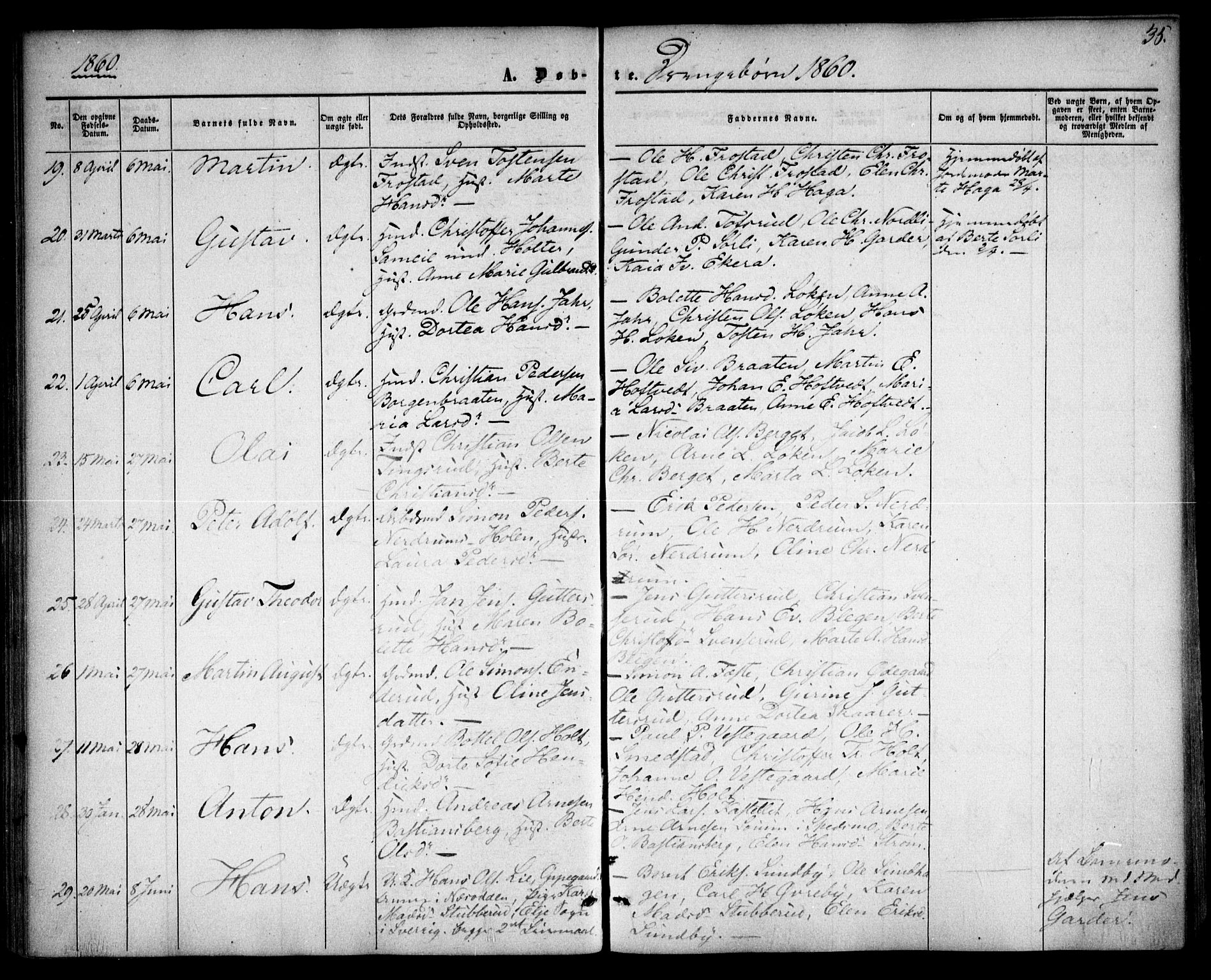 Fet prestekontor Kirkebøker, AV/SAO-A-10370a/F/Fa/L0011: Ministerialbok nr. I 11, 1857-1866, s. 35