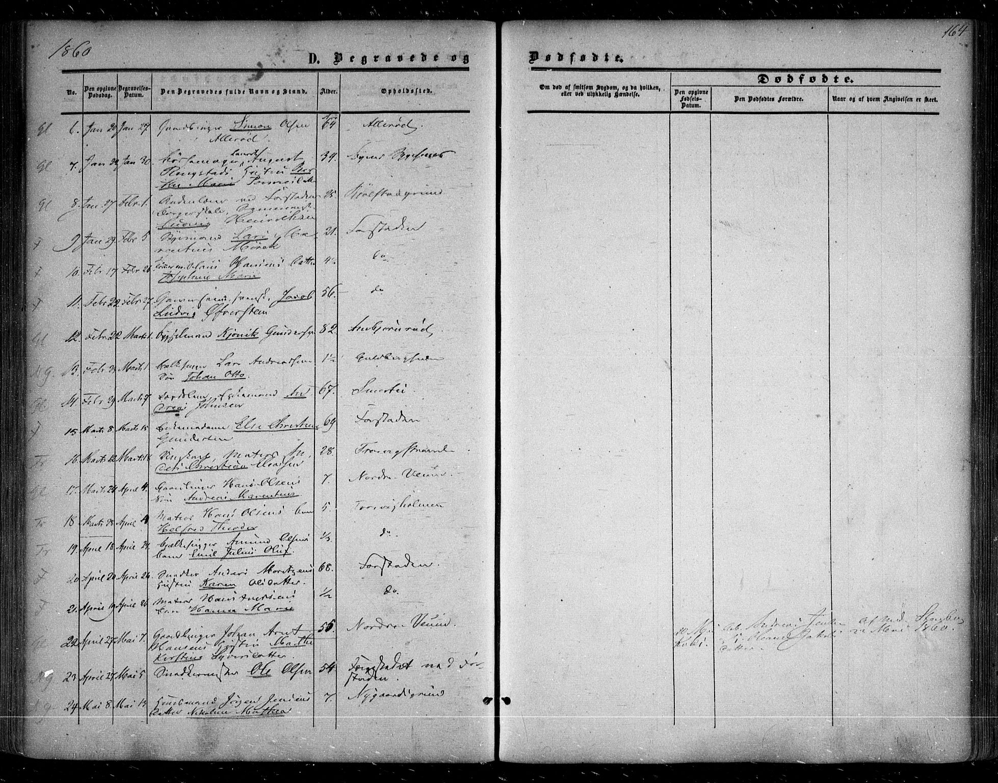 Glemmen prestekontor Kirkebøker, SAO/A-10908/F/Fa/L0007: Ministerialbok nr. 7, 1853-1862, s. 164