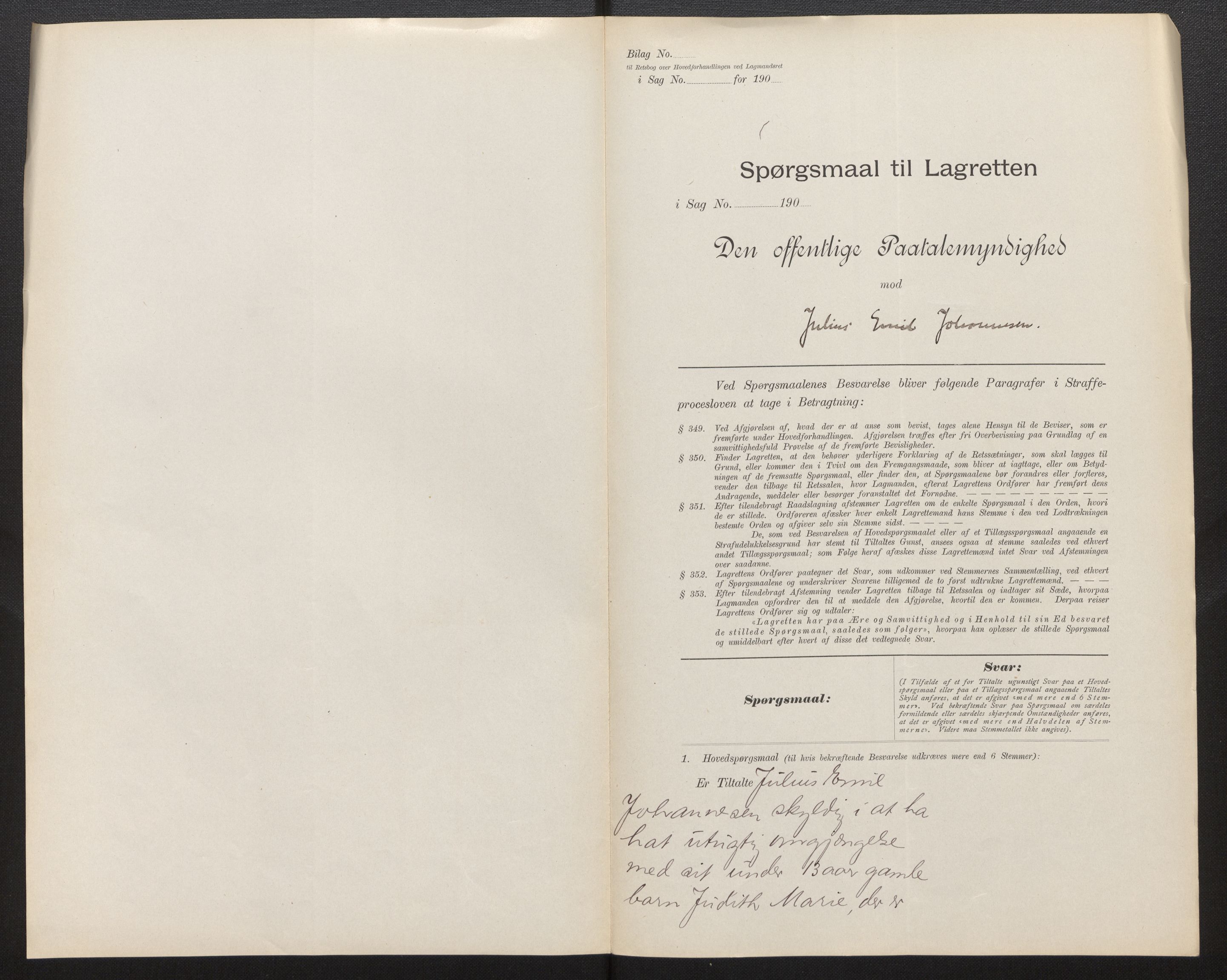 Gulating lagmannsrett, AV/SAB-A-60201/I/Ia/L0064: Straffesaker Hordaland, Sogn og Fjordane Lagsokn, 1915-1919