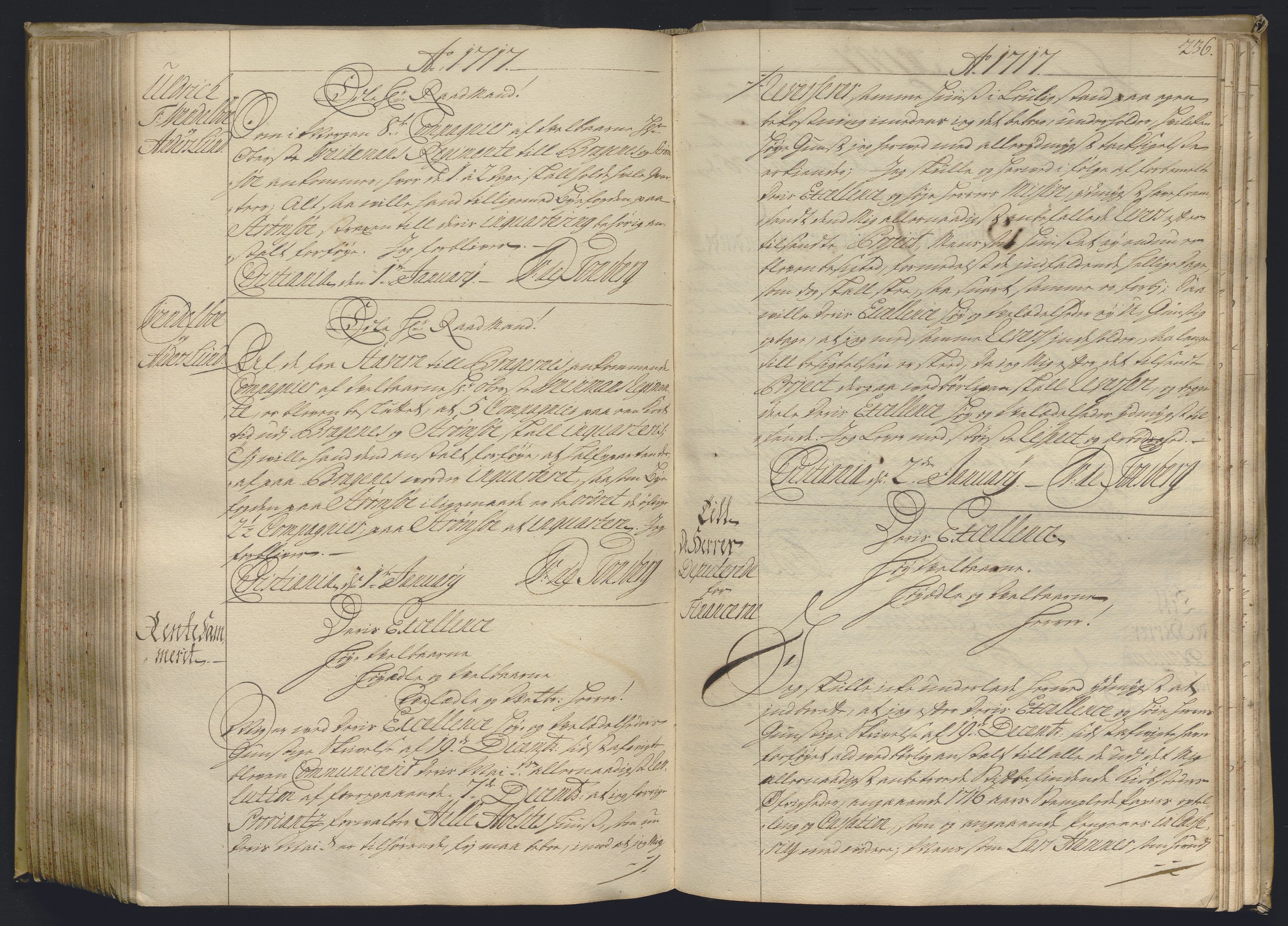Kristiania stiftamt, AV/SAO-A-10386/B/Ba/L0004: Kopibok, 1715-1717, s. 235b-236a