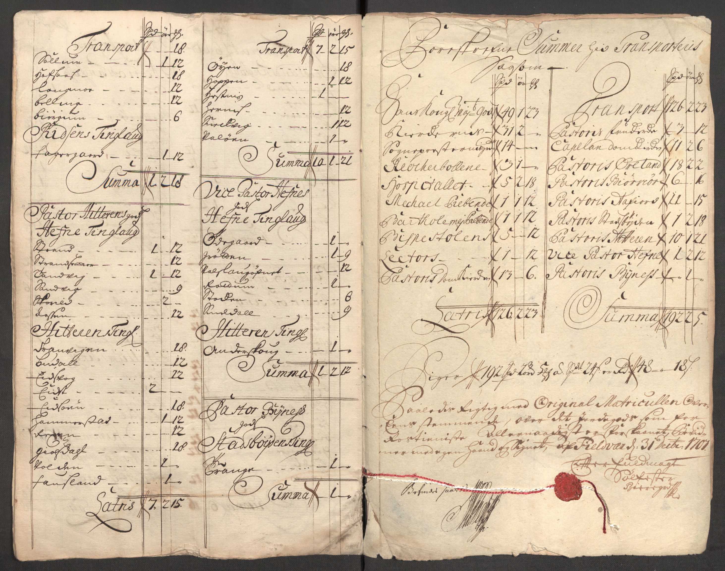 Rentekammeret inntil 1814, Reviderte regnskaper, Fogderegnskap, RA/EA-4092/R57/L3857: Fogderegnskap Fosen, 1706-1707, s. 451