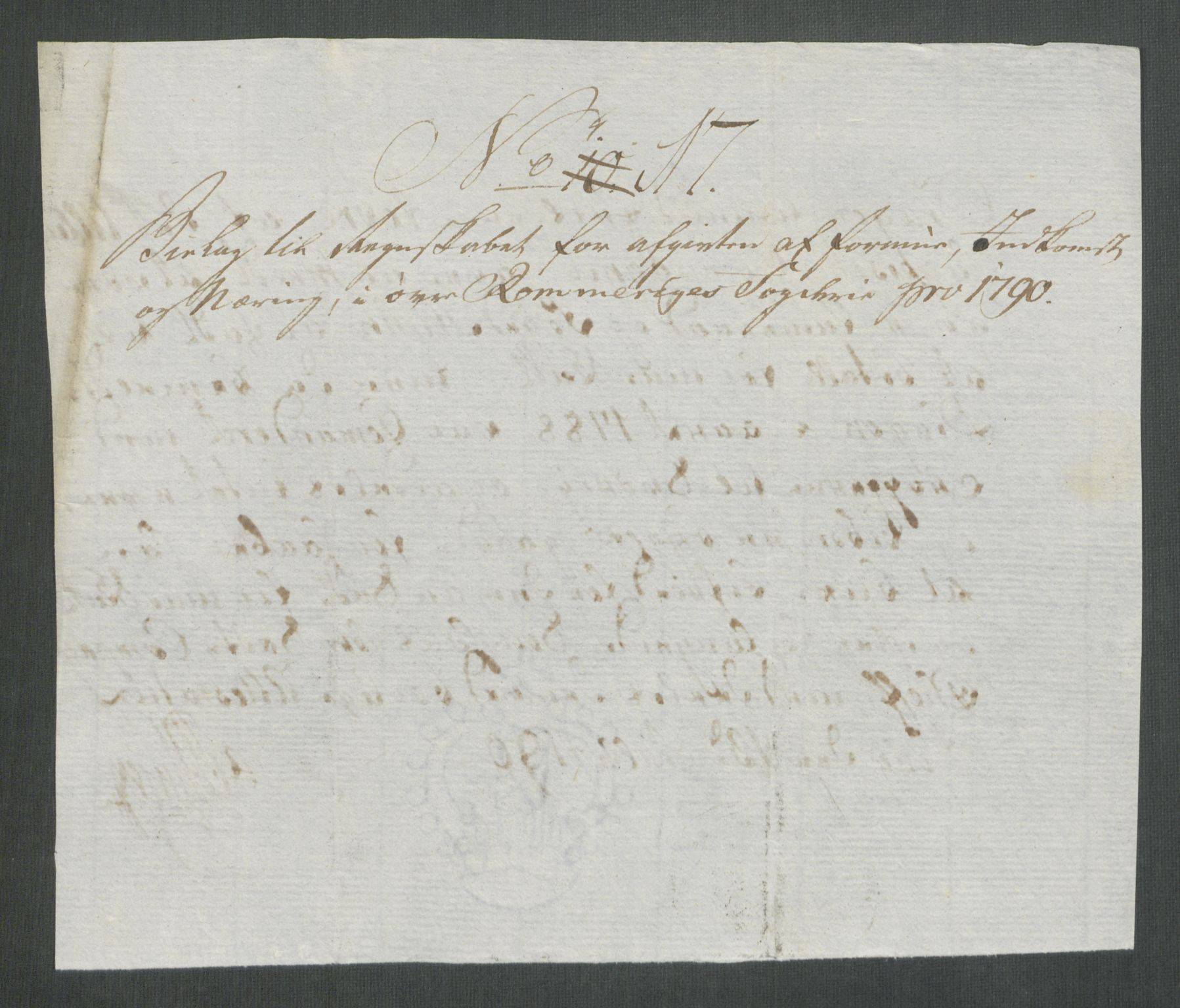 Rentekammeret inntil 1814, Reviderte regnskaper, Mindre regnskaper, AV/RA-EA-4068/Rf/Rfe/L0062: Øvre Romerike fogderi, Øvre Telemark fogderi, 1789, s. 39