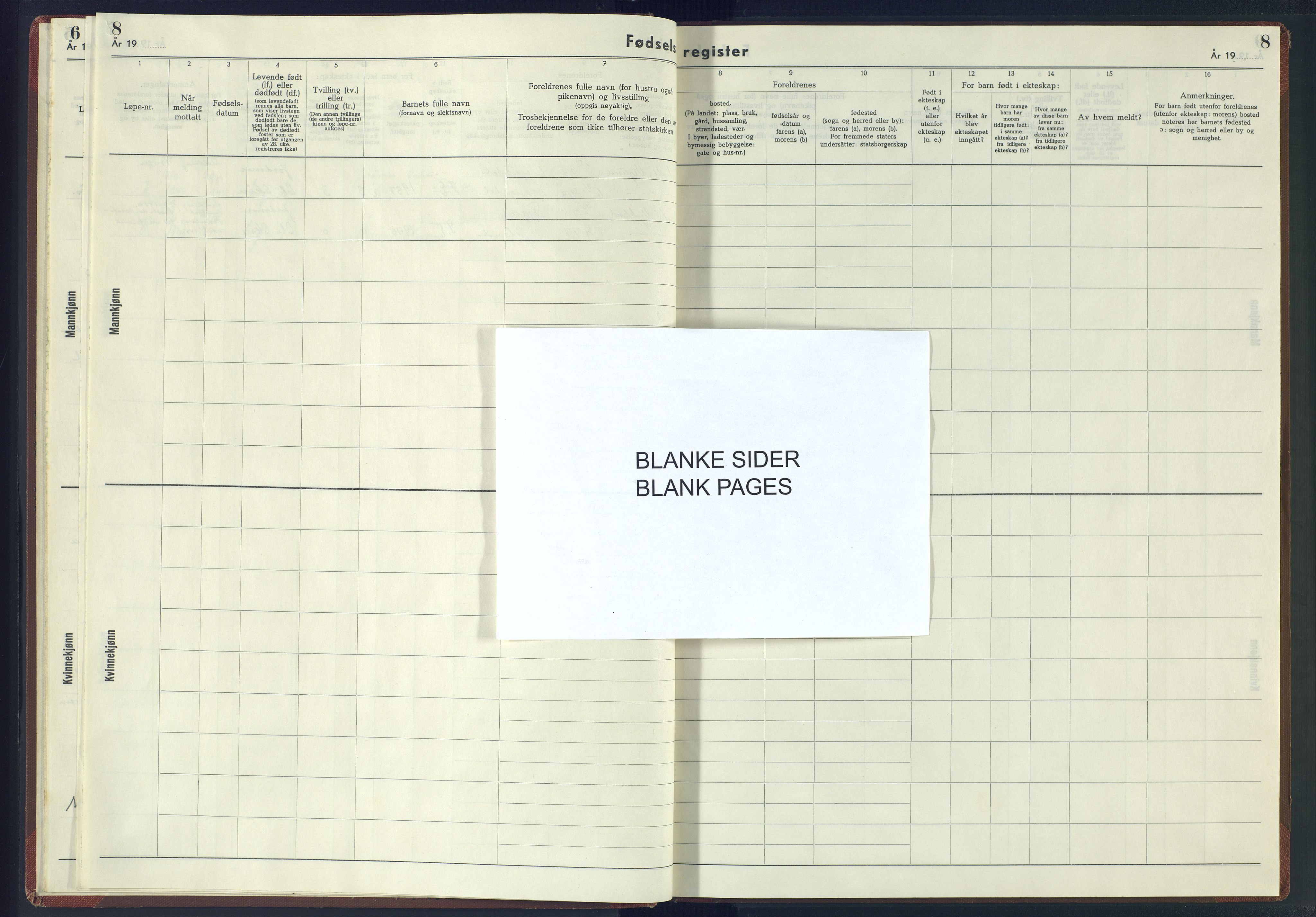 Herefoss sokneprestkontor, AV/SAK-1111-0019/J/Jb/L0003: Fødselsregister nr. II.6.3, 1942-1945