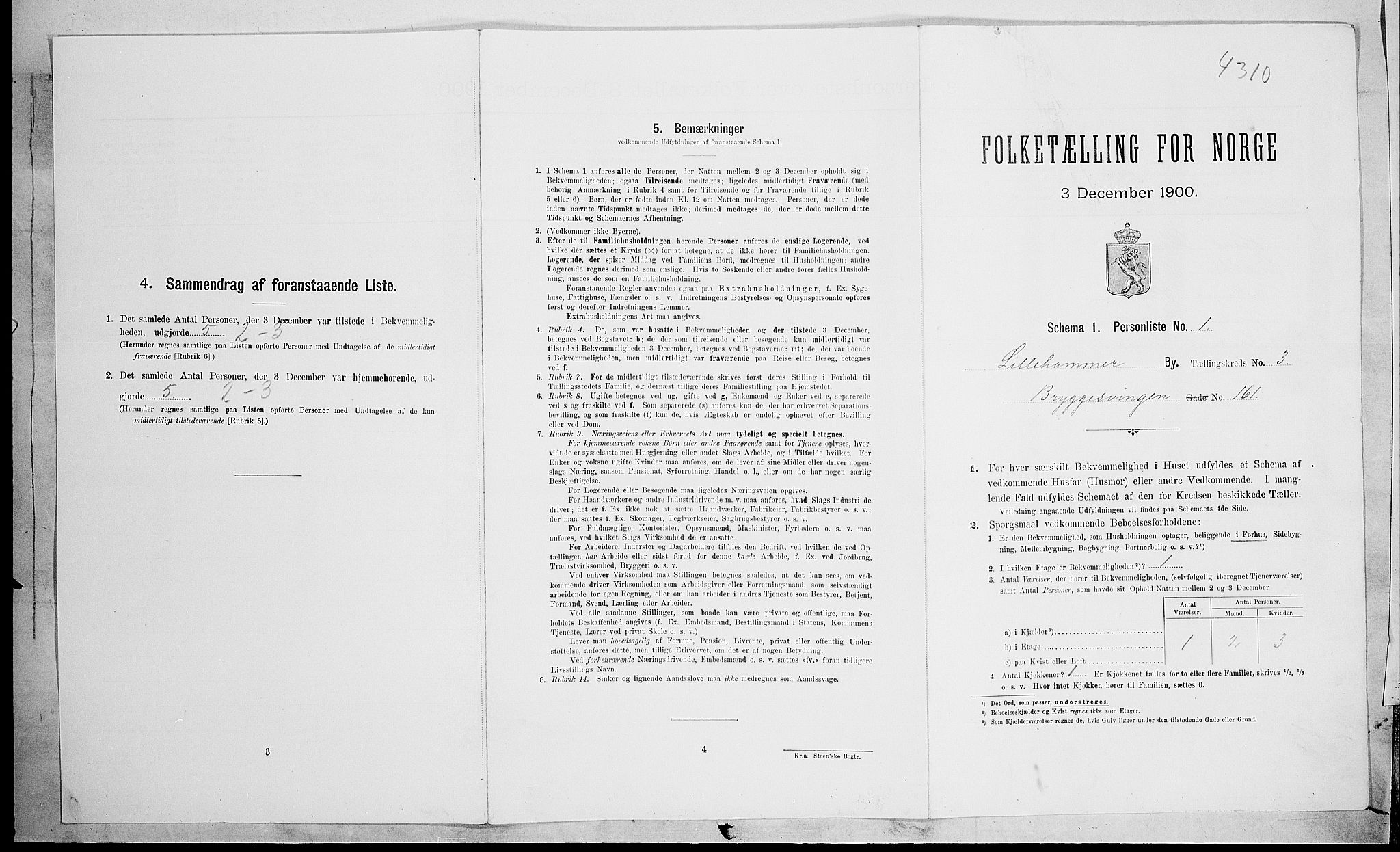 SAH, Folketelling 1900 for 0501 Lillehammer kjøpstad, 1900, s. 1150