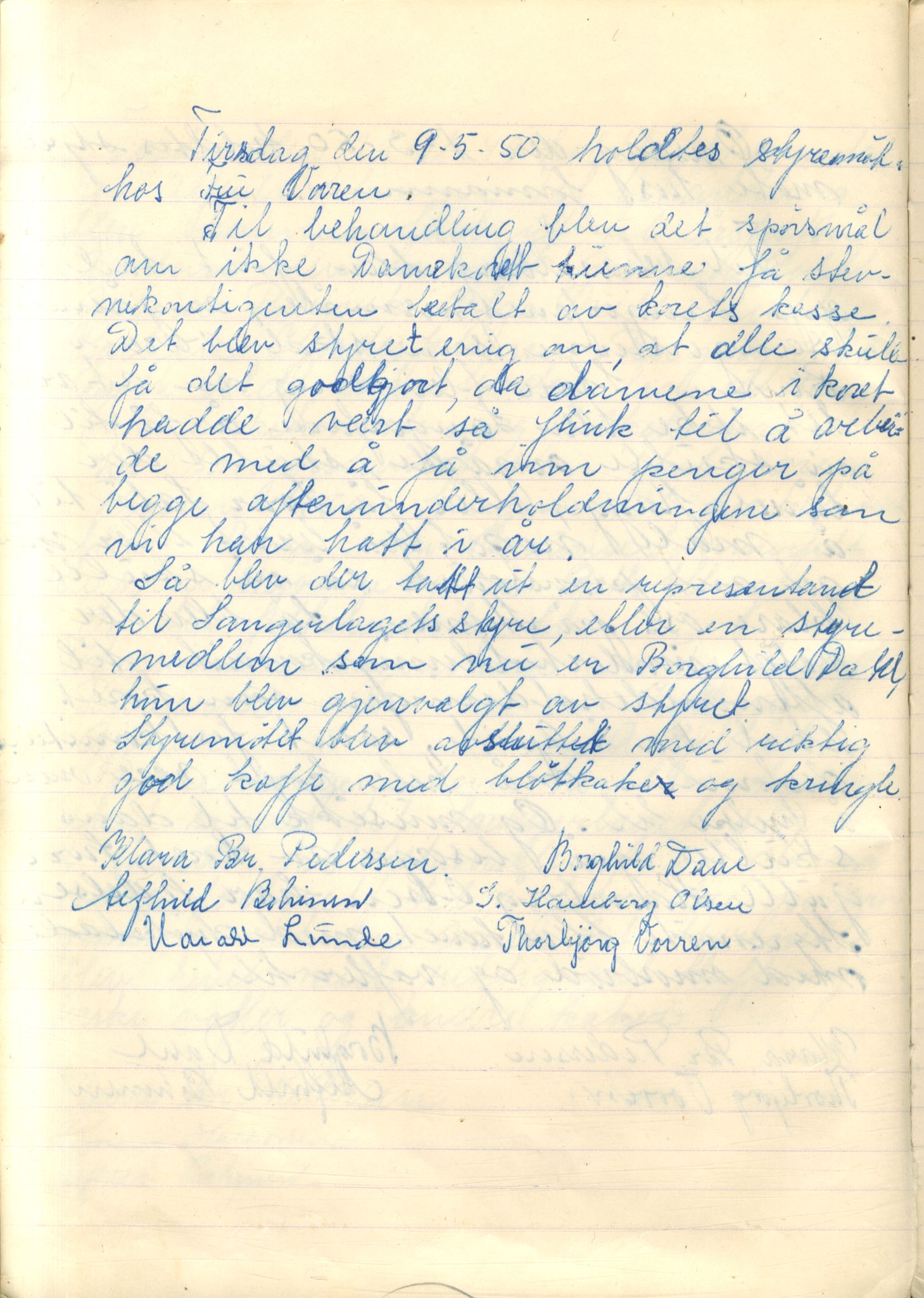 Vadsø damekor, FMFB/A-1049/A/Aa/L0001: Møtebok, 1946-1953