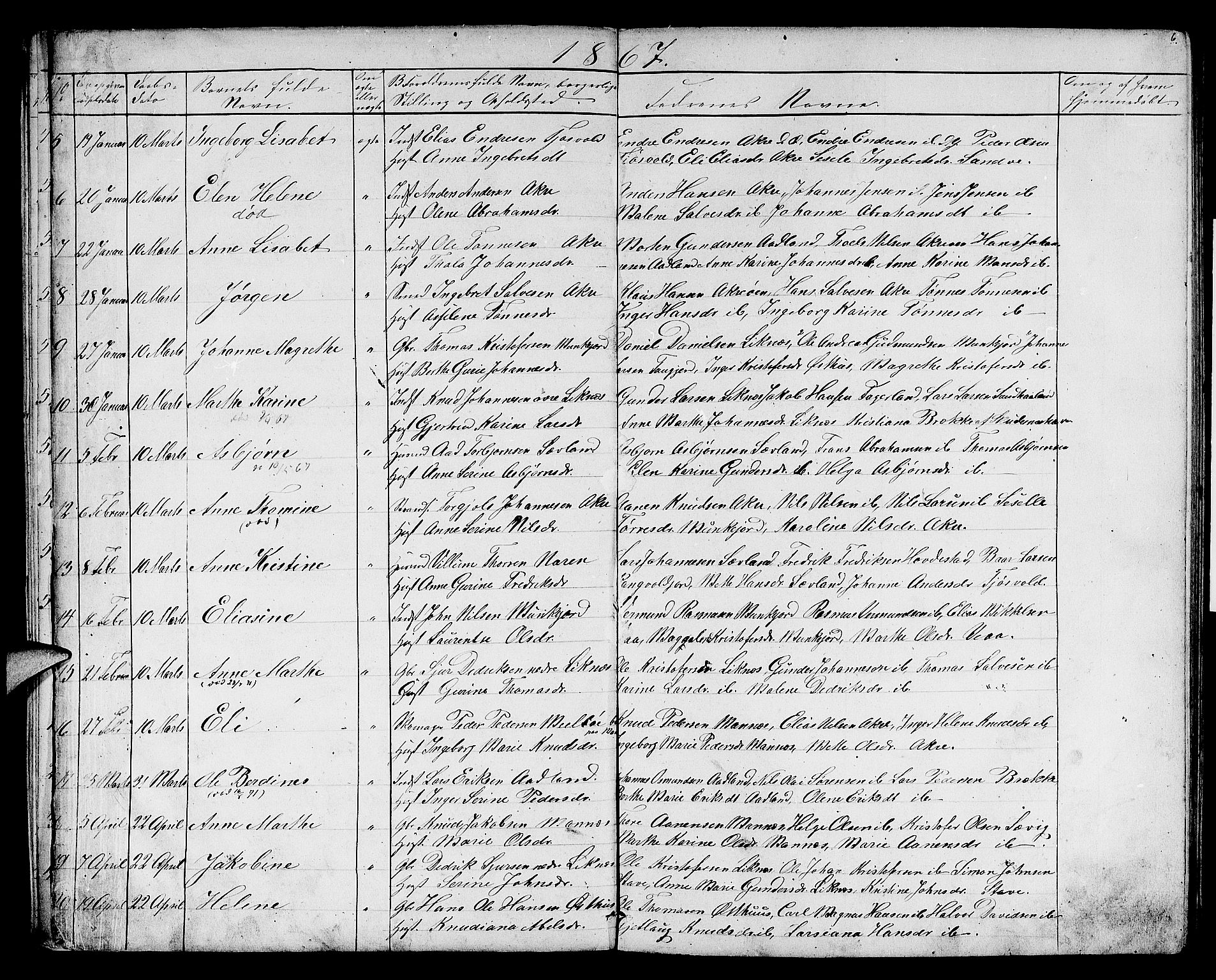 Skudenes sokneprestkontor, AV/SAST-A -101849/H/Ha/Hab/L0005: Klokkerbok nr. B 5, 1866-1881, s. 6