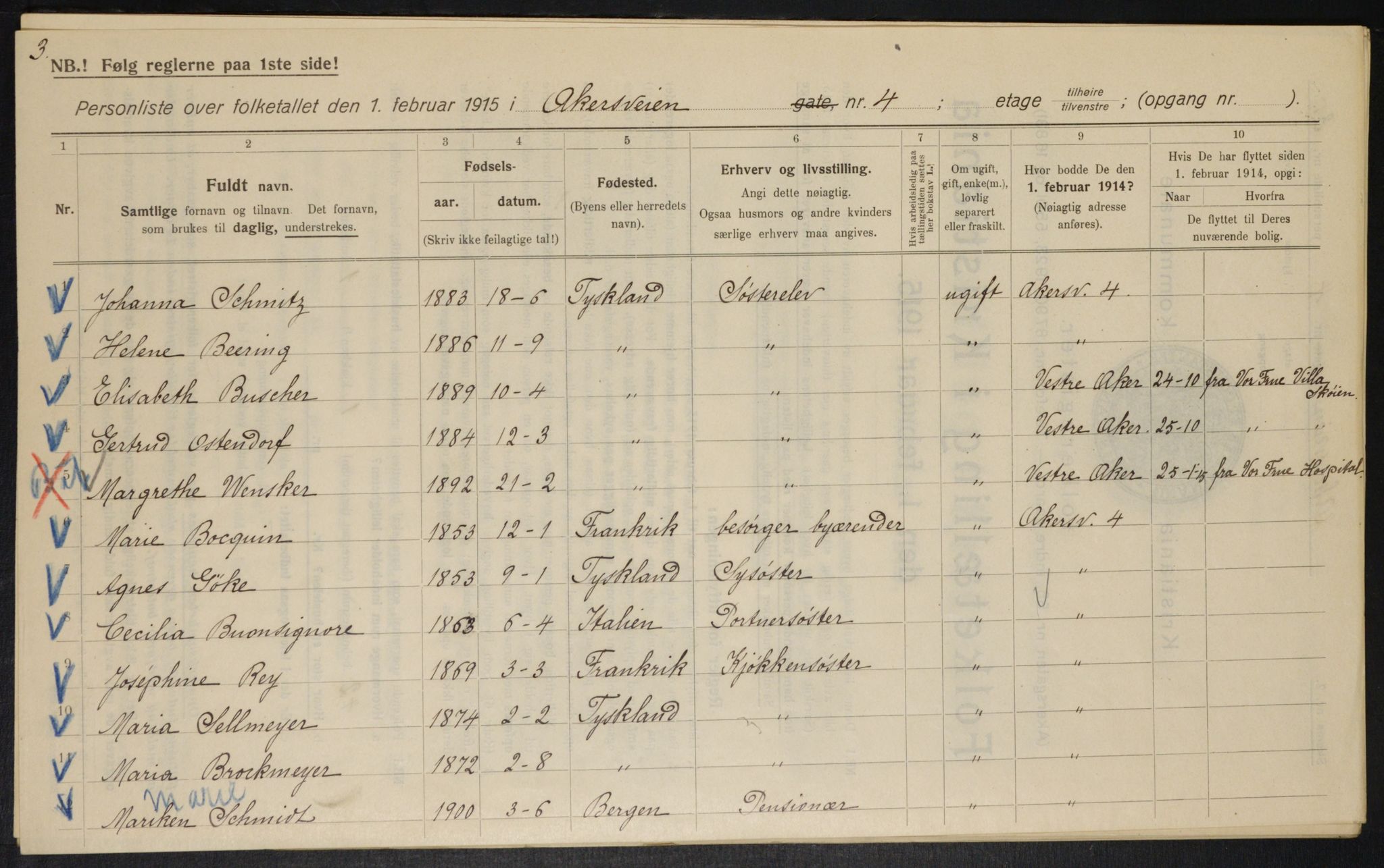 OBA, Kommunal folketelling 1.2.1915 for Kristiania, 1915, s. 746