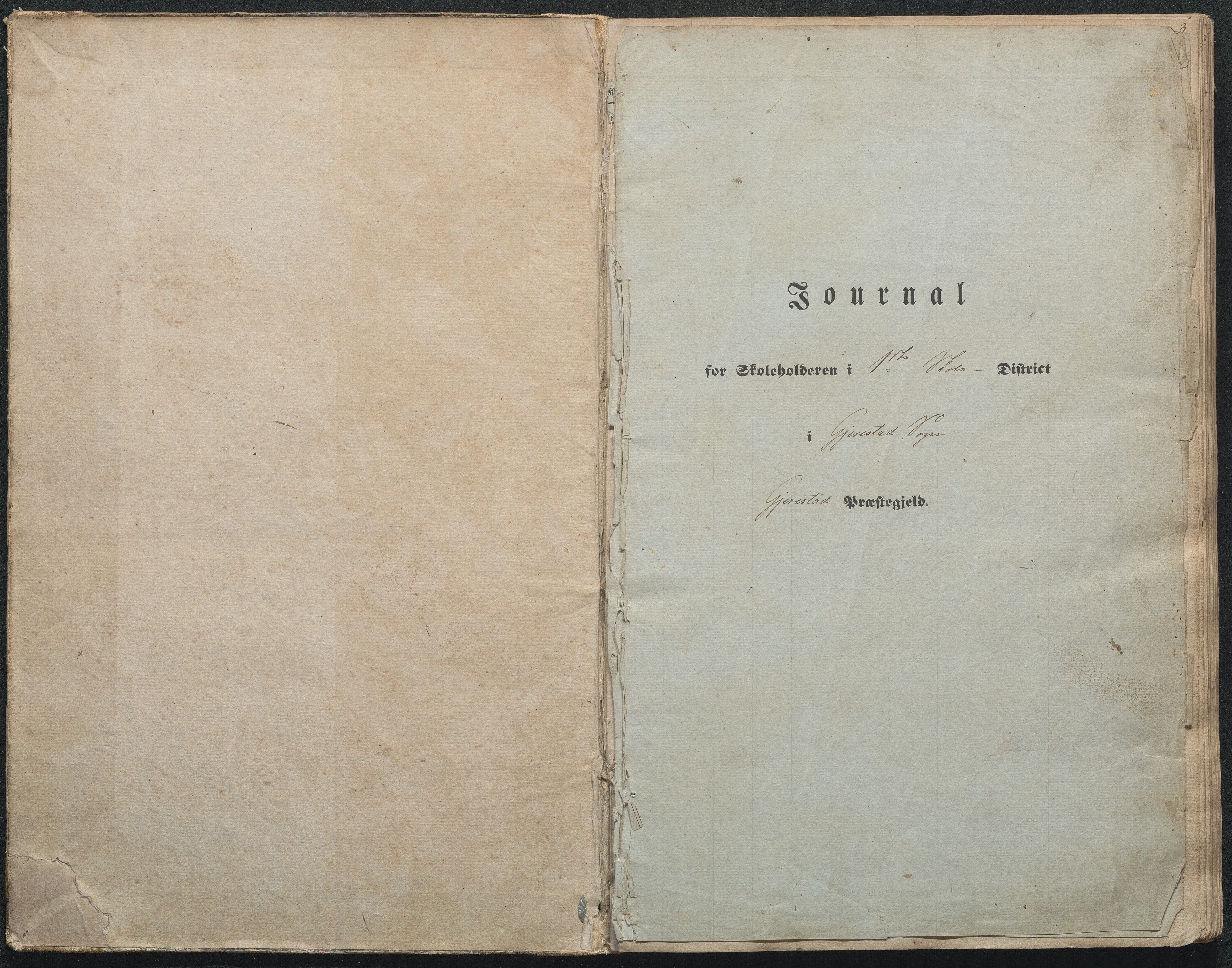 Gjerstad Kommune, Gjerstad Skole, AAKS/KA0911-550a/F02/L0001: Skolejournal/protokoll 1.skoledistrikt, 1844-1859, s. 1