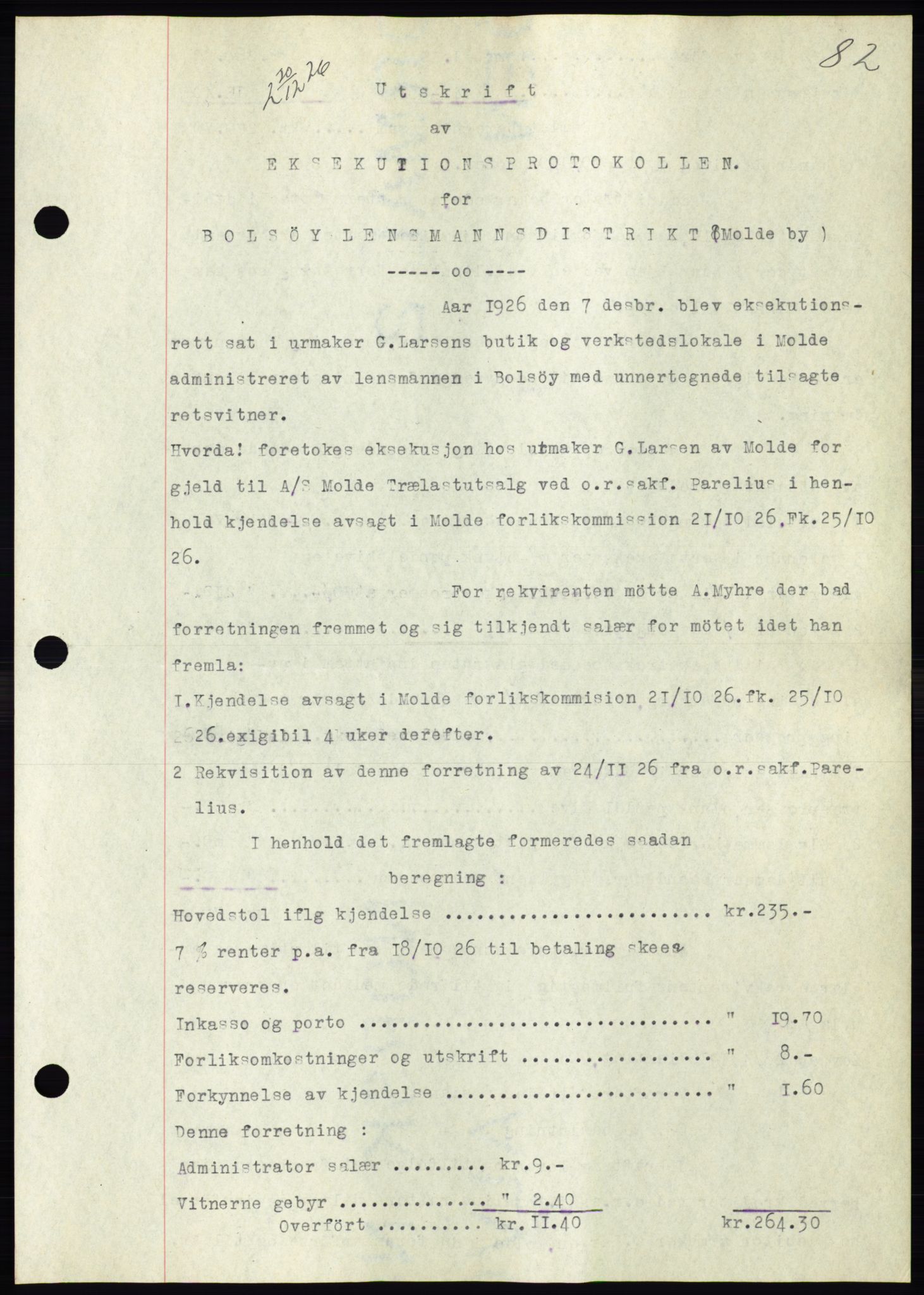 Molde byfogd, SAT/A-0025/2/2C/L0011: Pantebok nr. 11, 1926-1932, Tingl.dato: 30.12.1926