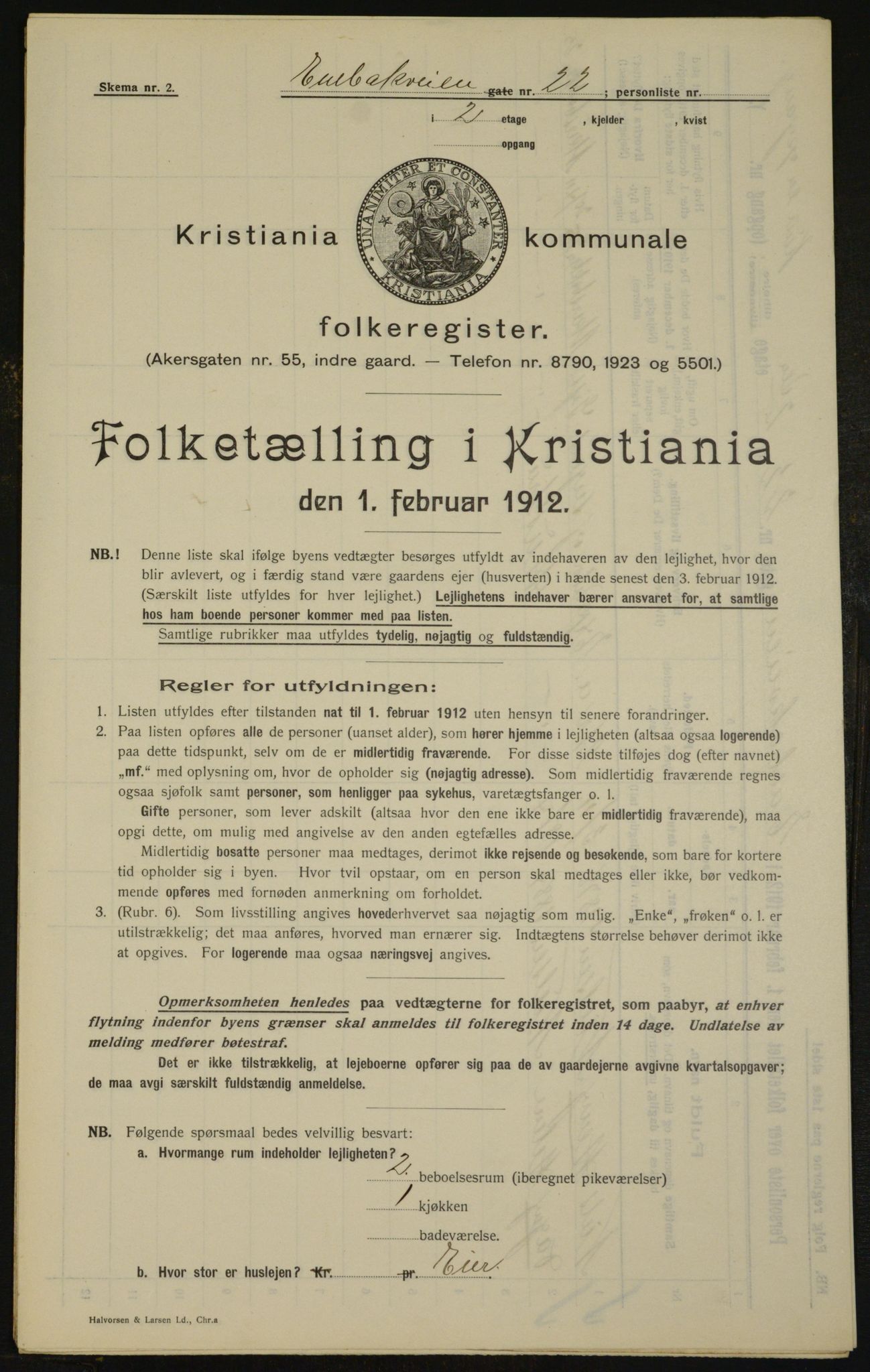 OBA, Kommunal folketelling 1.2.1912 for Kristiania, 1912, s. 21116