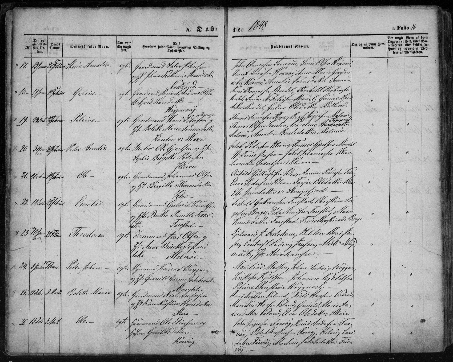 Mandal sokneprestkontor, AV/SAK-1111-0030/F/Fa/Faa/L0013: Ministerialbok nr. A 13, 1847-1859, s. 16