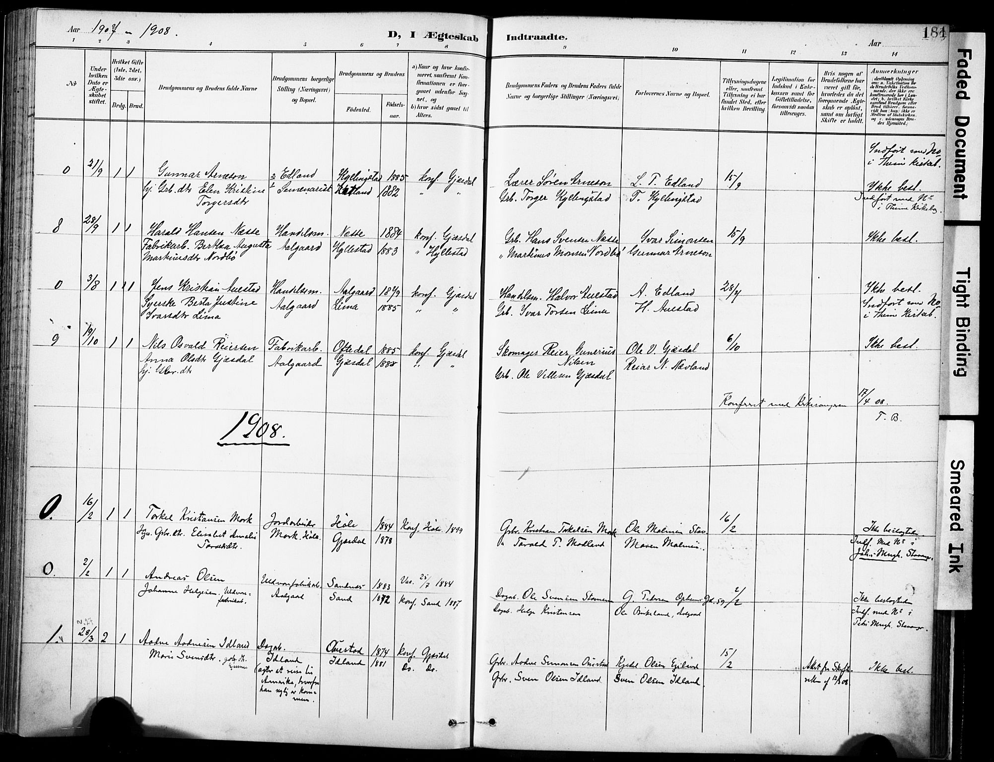 Lye sokneprestkontor, AV/SAST-A-101794/001/30BA/L0012: Ministerialbok nr. A 11, 1896-1909, s. 181