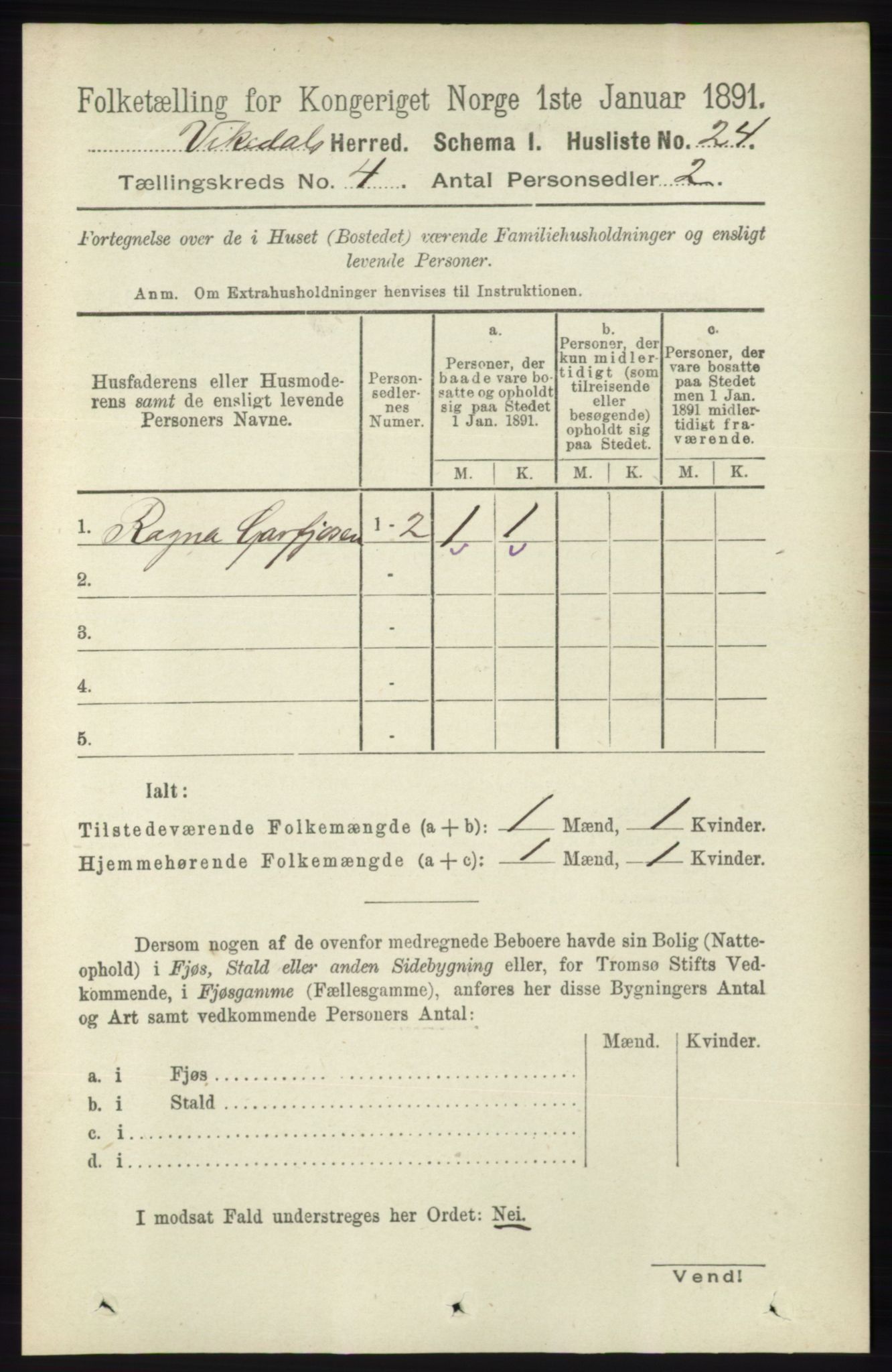 RA, Folketelling 1891 for 1157 Vikedal herred, 1891, s. 921