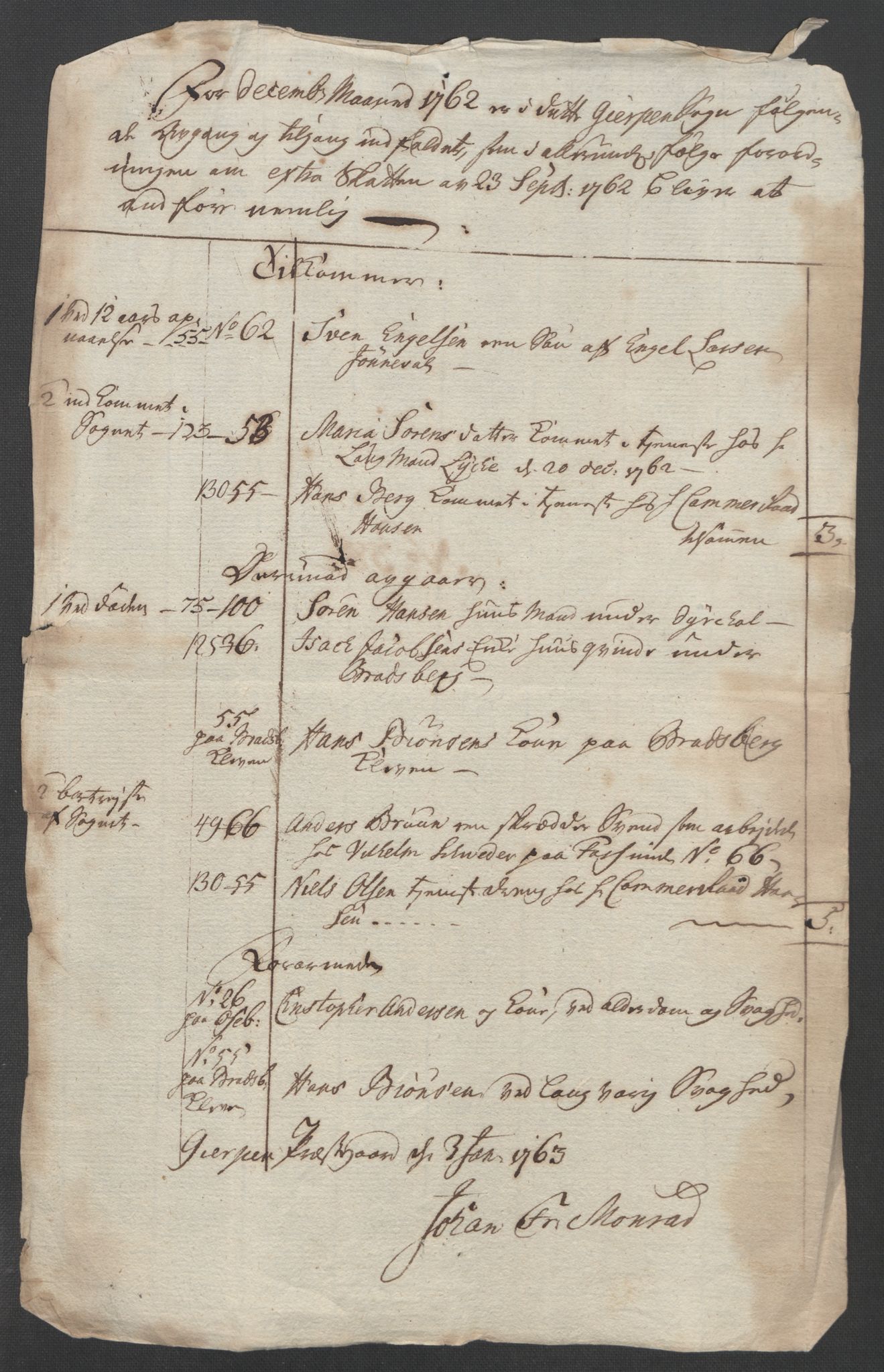 Rentekammeret inntil 1814, Reviderte regnskaper, Fogderegnskap, RA/EA-4092/R37/L2239: Ekstraskatten Nedre Telemark og Bamble, 1762-1763, s. 337