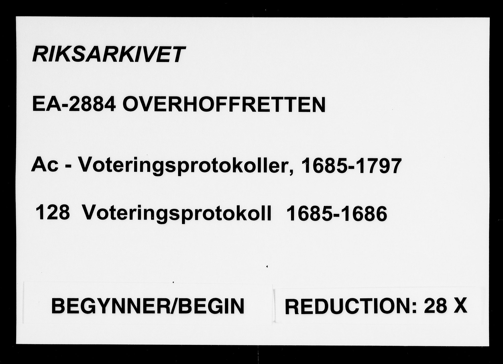 Overhoffretten 1667-1797, AV/RA-EA-2884/Ac/L0128b: Voteringsprotokoll, 1685-1686