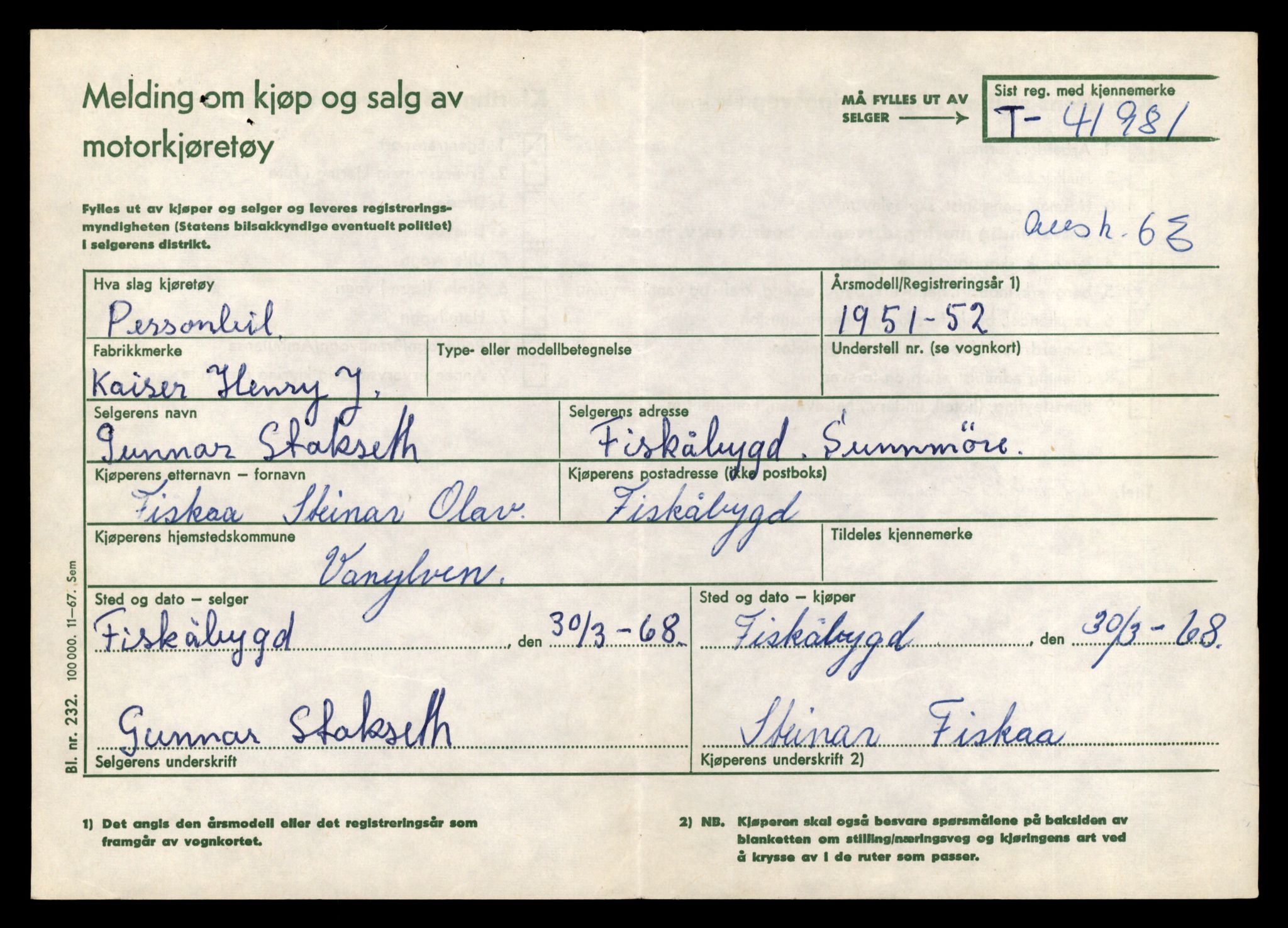 Møre og Romsdal vegkontor - Ålesund trafikkstasjon, AV/SAT-A-4099/F/Fe/L0046: Registreringskort for kjøretøy T 14445 - T 14579, 1927-1998