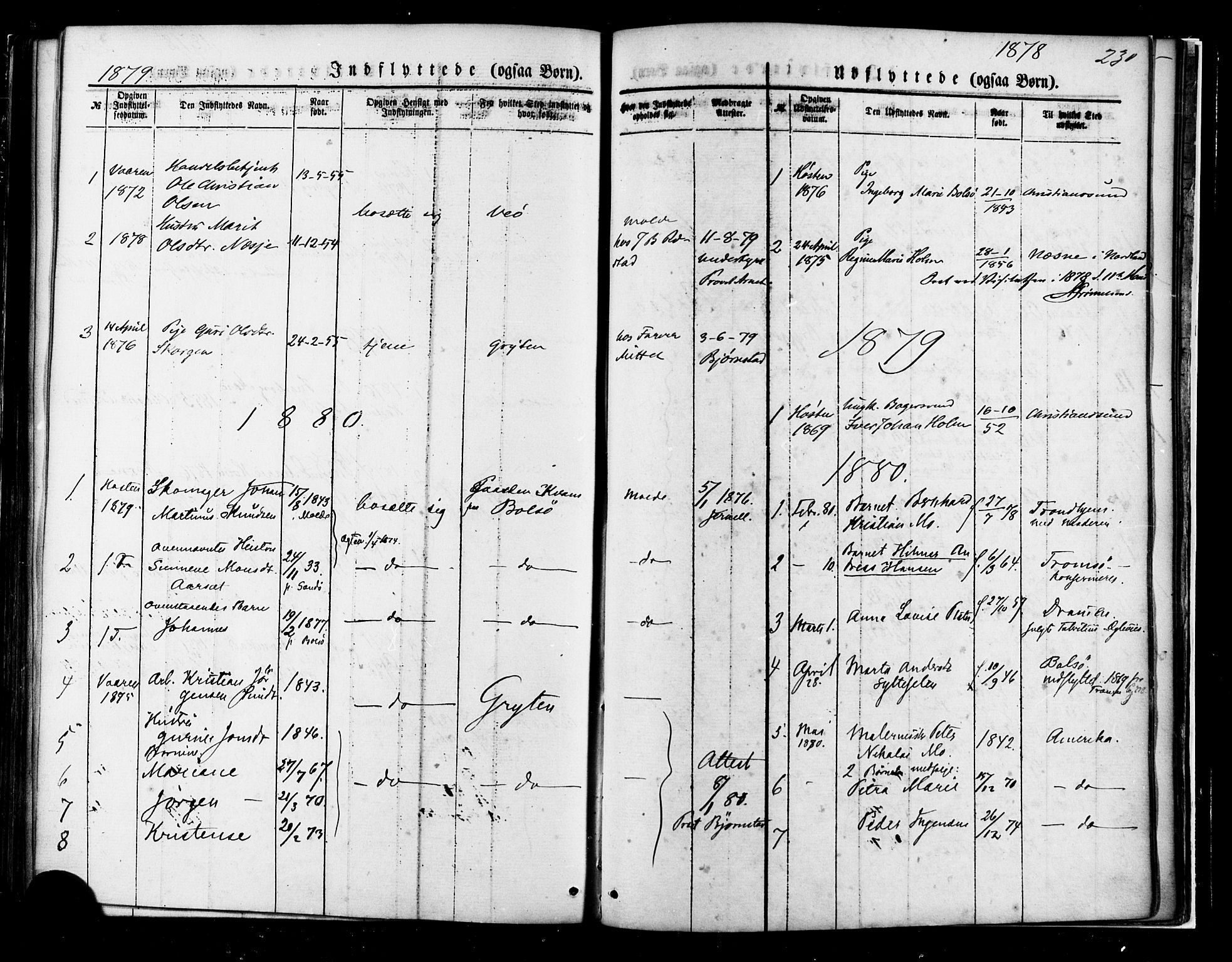 Ministerialprotokoller, klokkerbøker og fødselsregistre - Møre og Romsdal, SAT/A-1454/558/L0691: Ministerialbok nr. 558A05, 1873-1886, s. 230