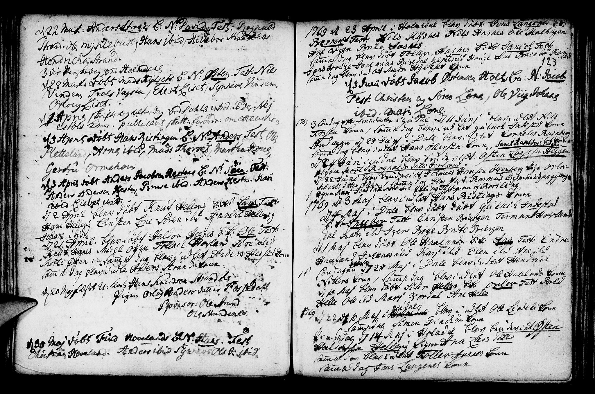 Fjaler sokneprestembete, AV/SAB-A-79801/H/Haa/Haaa/L0001: Ministerialbok nr. A 1, 1755-1778, s. 123