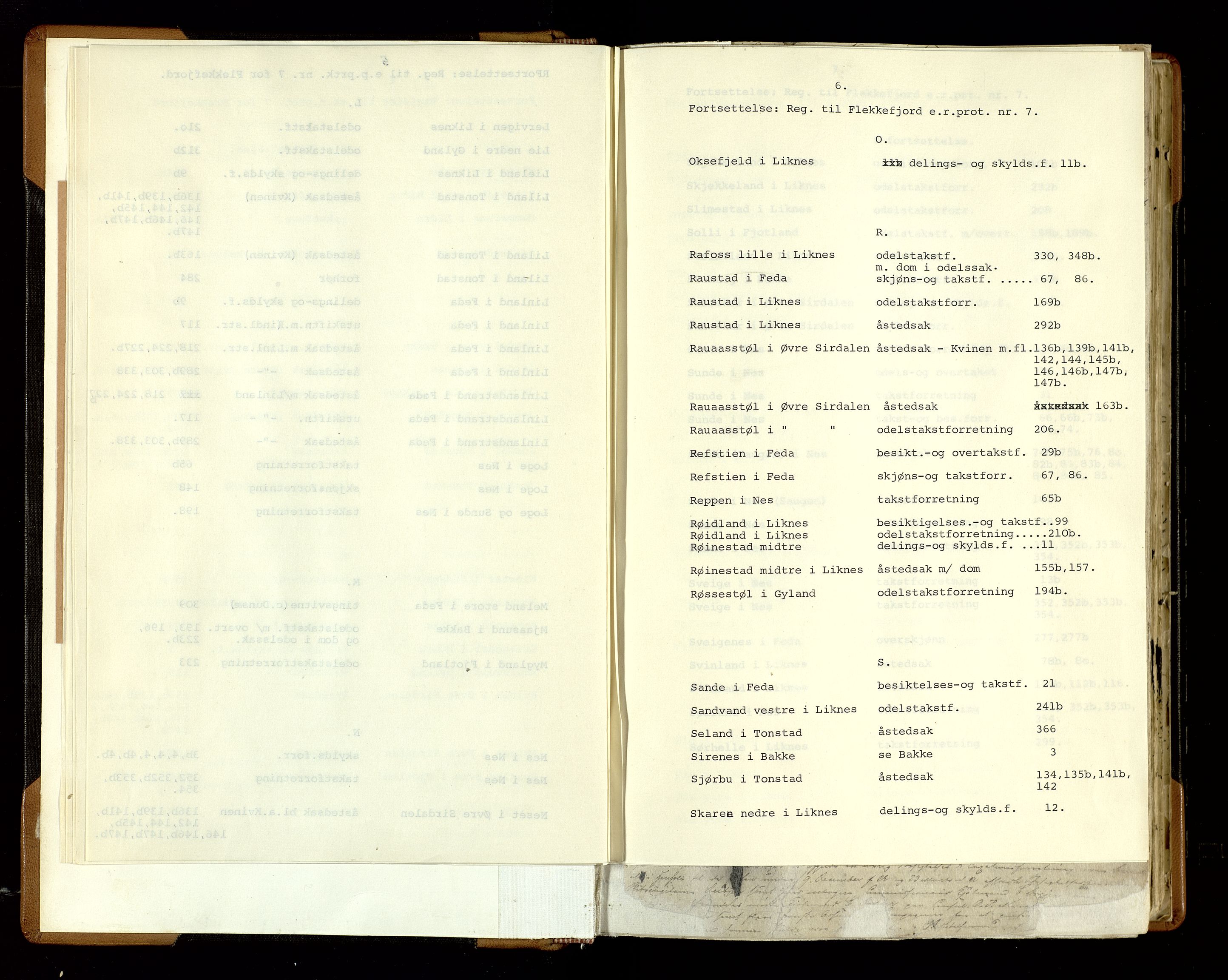 Flekkefjord sorenskriveri, AV/SAK-1221-0001/F/Fb/L0006: Ekstrarettsprotokoll nr. 7, 1844-1867, s. 6