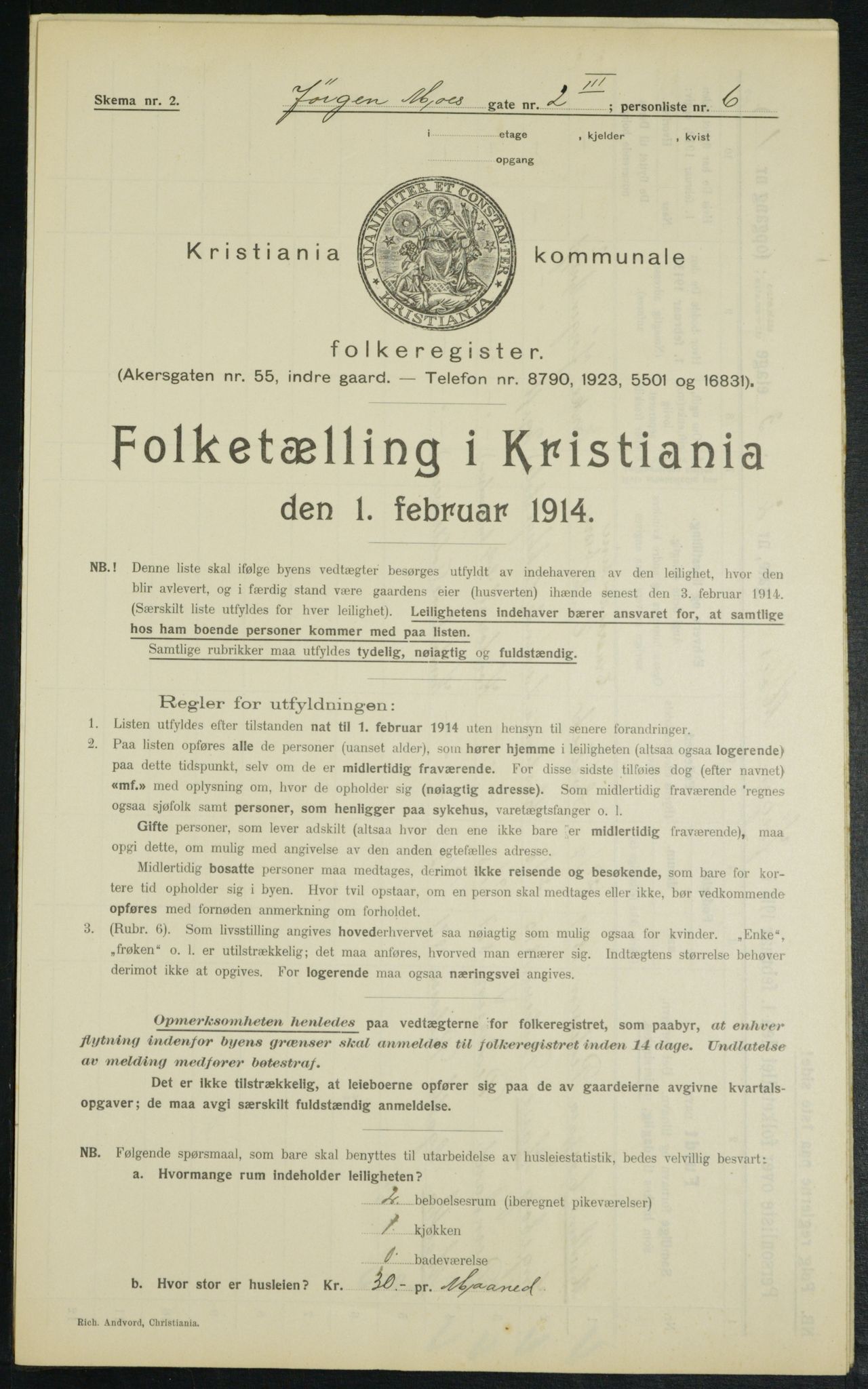 OBA, Kommunal folketelling 1.2.1914 for Kristiania, 1914, s. 47705