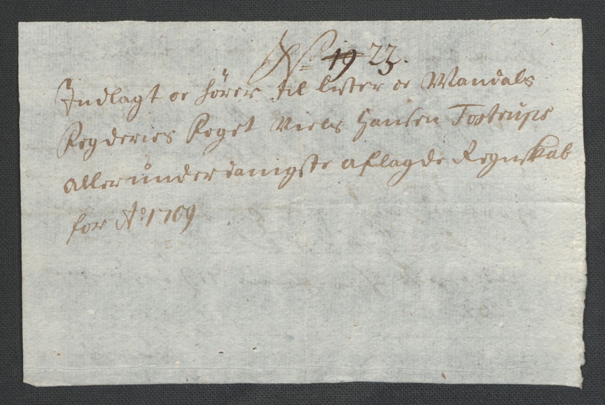 Rentekammeret inntil 1814, Reviderte regnskaper, Fogderegnskap, AV/RA-EA-4092/R43/L2552: Fogderegnskap Lista og Mandal, 1705-1709, s. 320