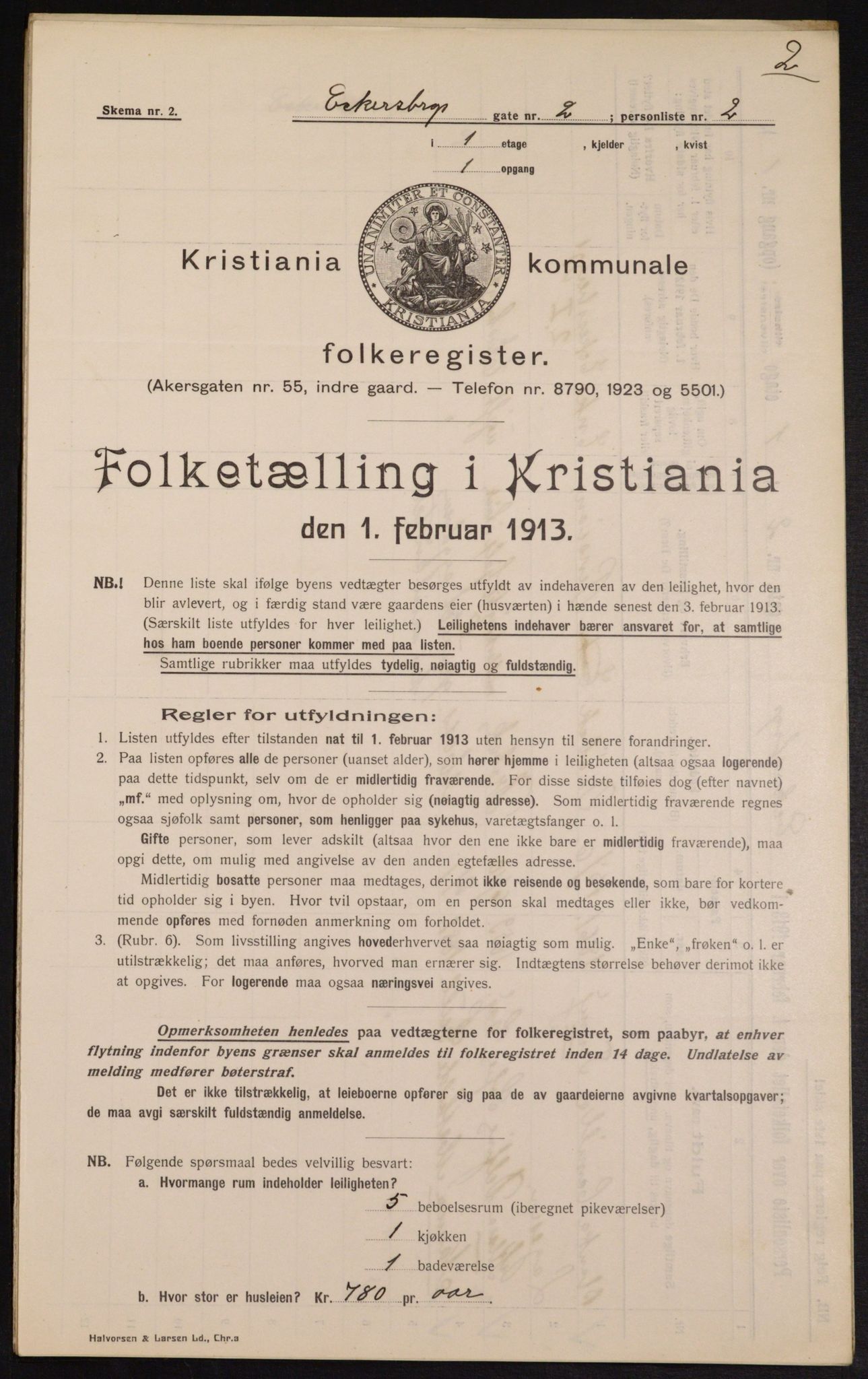 OBA, Kommunal folketelling 1.2.1913 for Kristiania, 1913, s. 18263