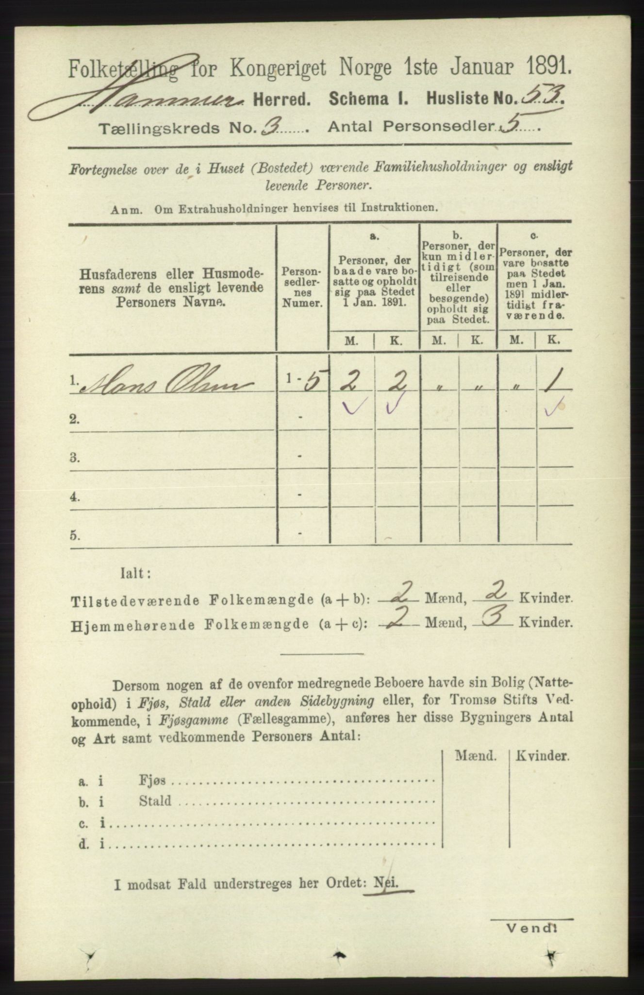 RA, Folketelling 1891 for 1254 Hamre herred, 1891, s. 528