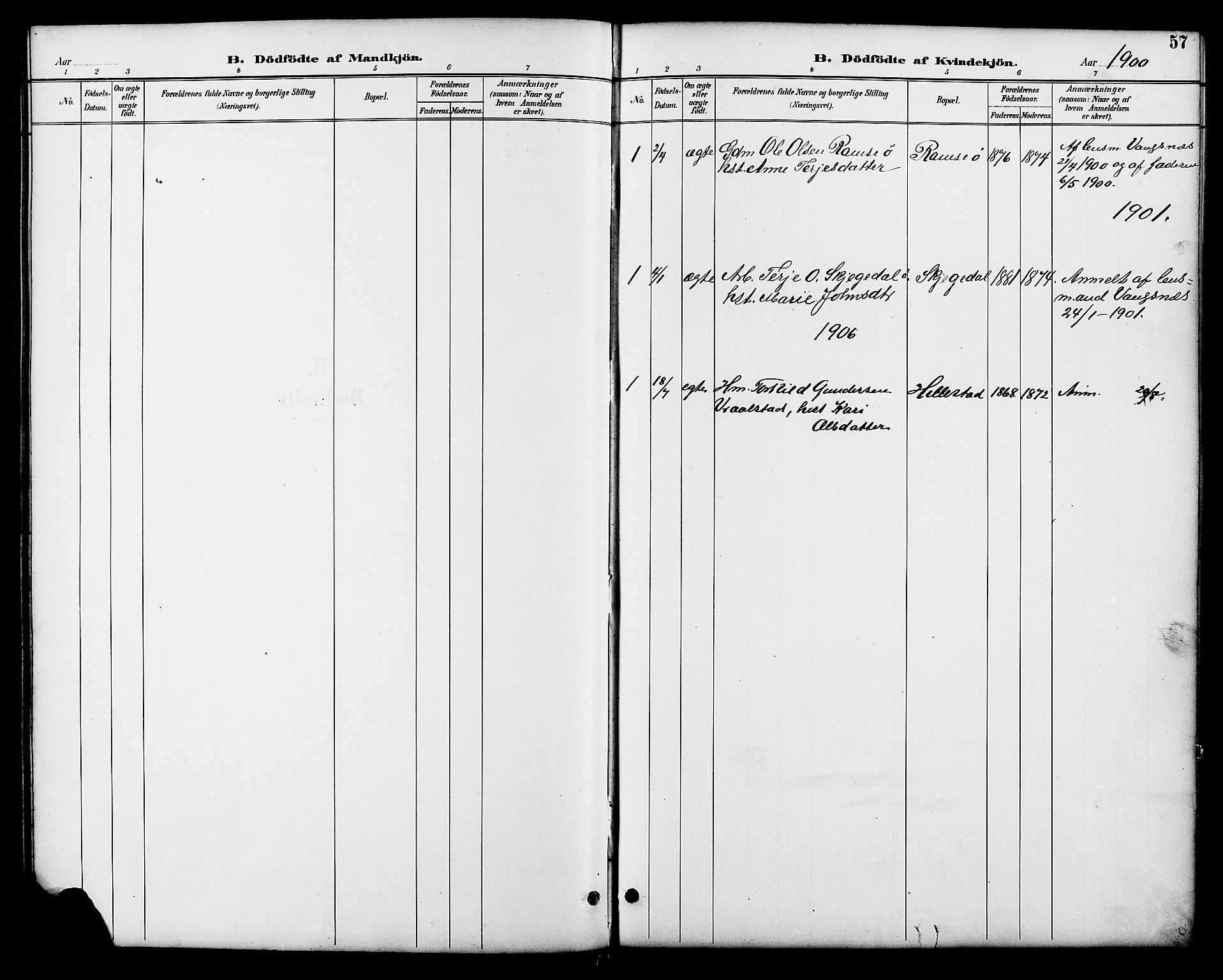 Åmli sokneprestkontor, SAK/1111-0050/F/Fb/Fbb/L0002: Klokkerbok nr. B 2, 1890-1905, s. 57