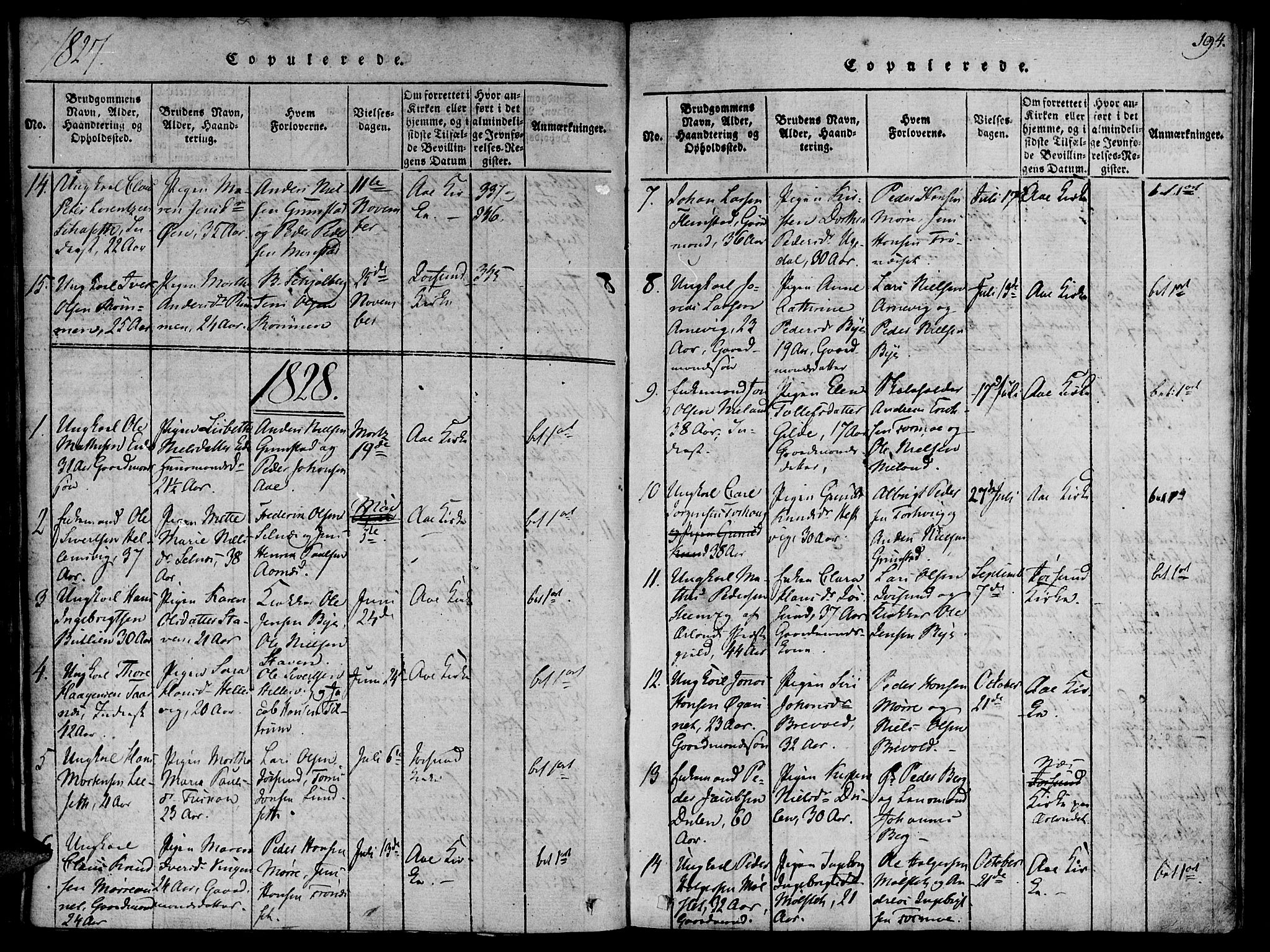 Ministerialprotokoller, klokkerbøker og fødselsregistre - Sør-Trøndelag, AV/SAT-A-1456/655/L0675: Ministerialbok nr. 655A04, 1818-1830, s. 194