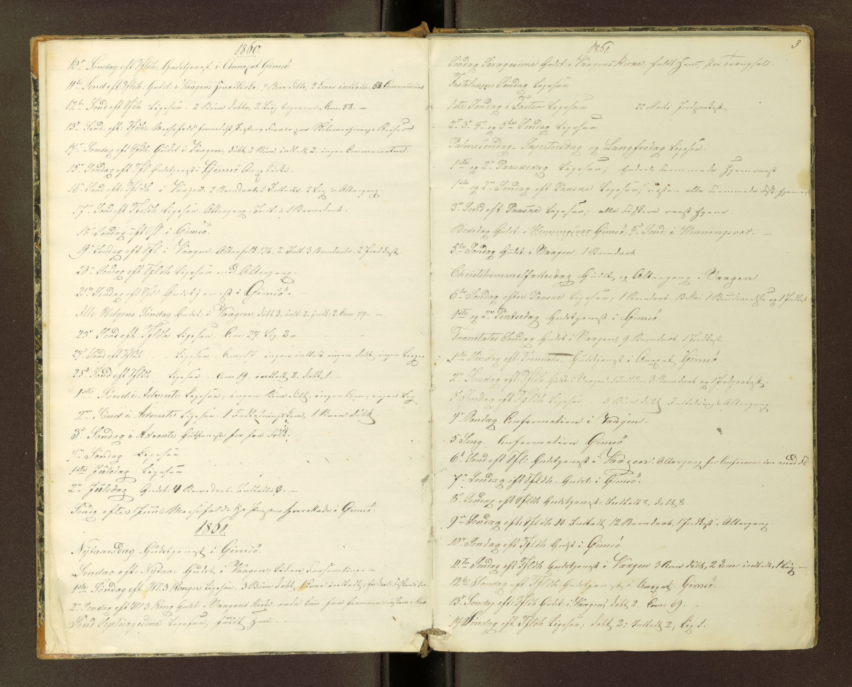 Ministerialprotokoller, klokkerbøker og fødselsregistre - Nordland, AV/SAT-A-1459/874/L1061: Dagsregister nr. 874---, 1860-1878, s. 3