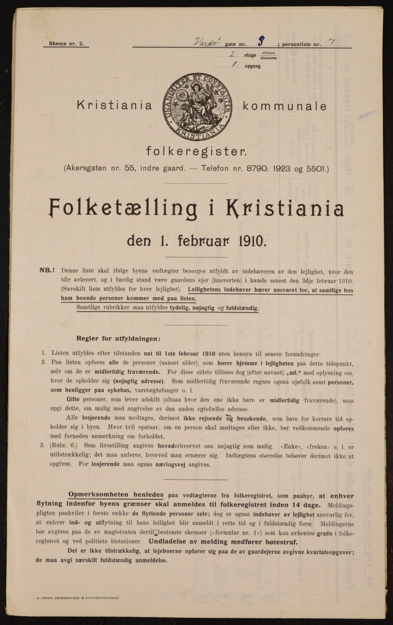 OBA, Kommunal folketelling 1.2.1910 for Kristiania, 1910, s. 115504