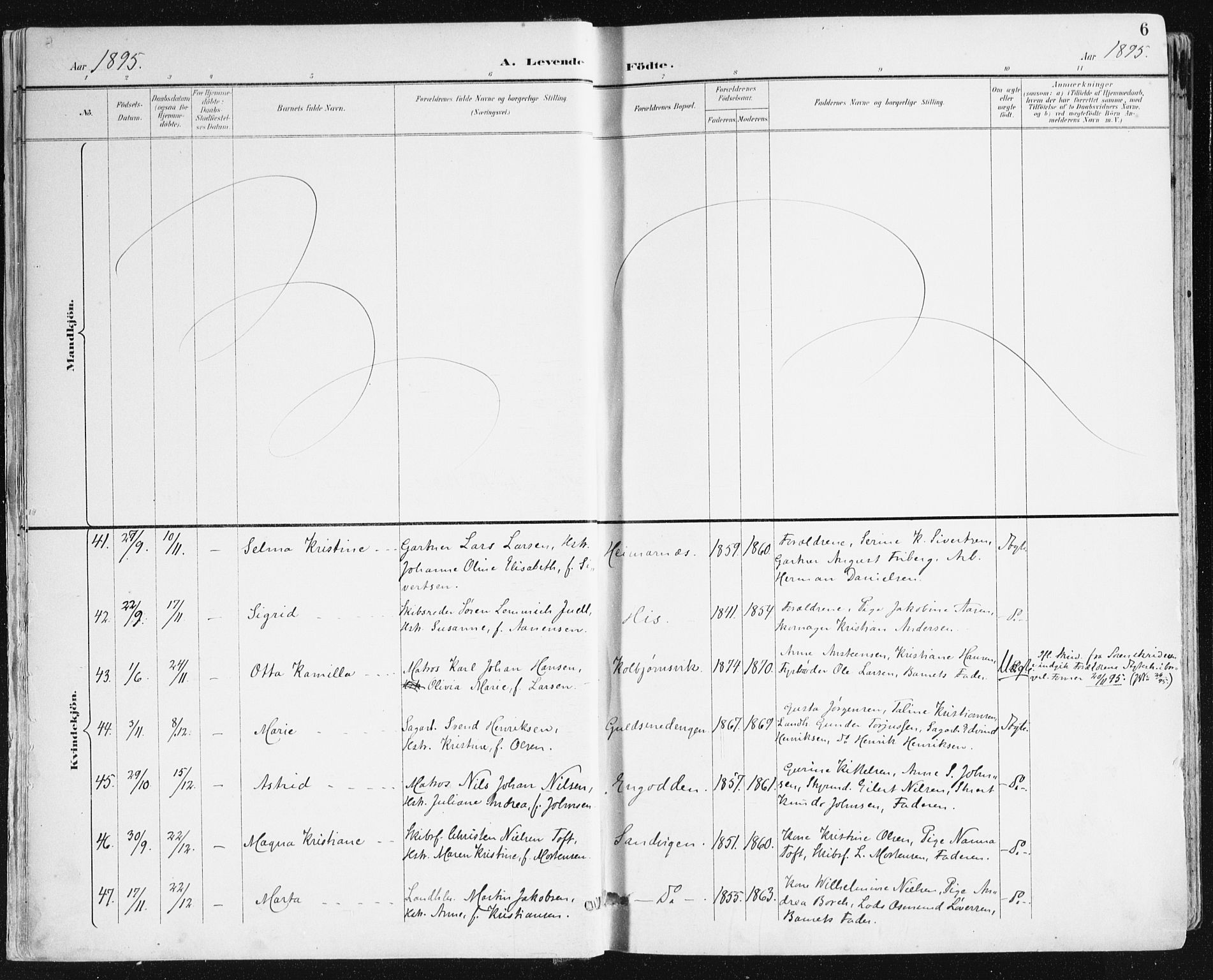 Hisøy sokneprestkontor, AV/SAK-1111-0020/F/Fa/L0004: Ministerialbok nr. A 4, 1895-1917, s. 6