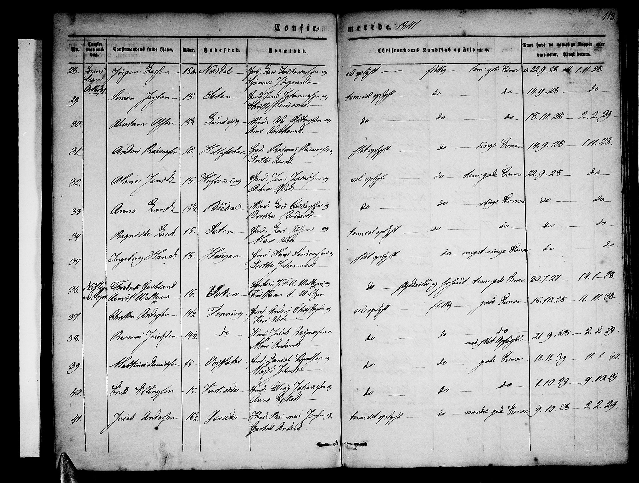 Stryn Sokneprestembete, AV/SAB-A-82501: Ministerialbok nr. A 1, 1832-1845, s. 113
