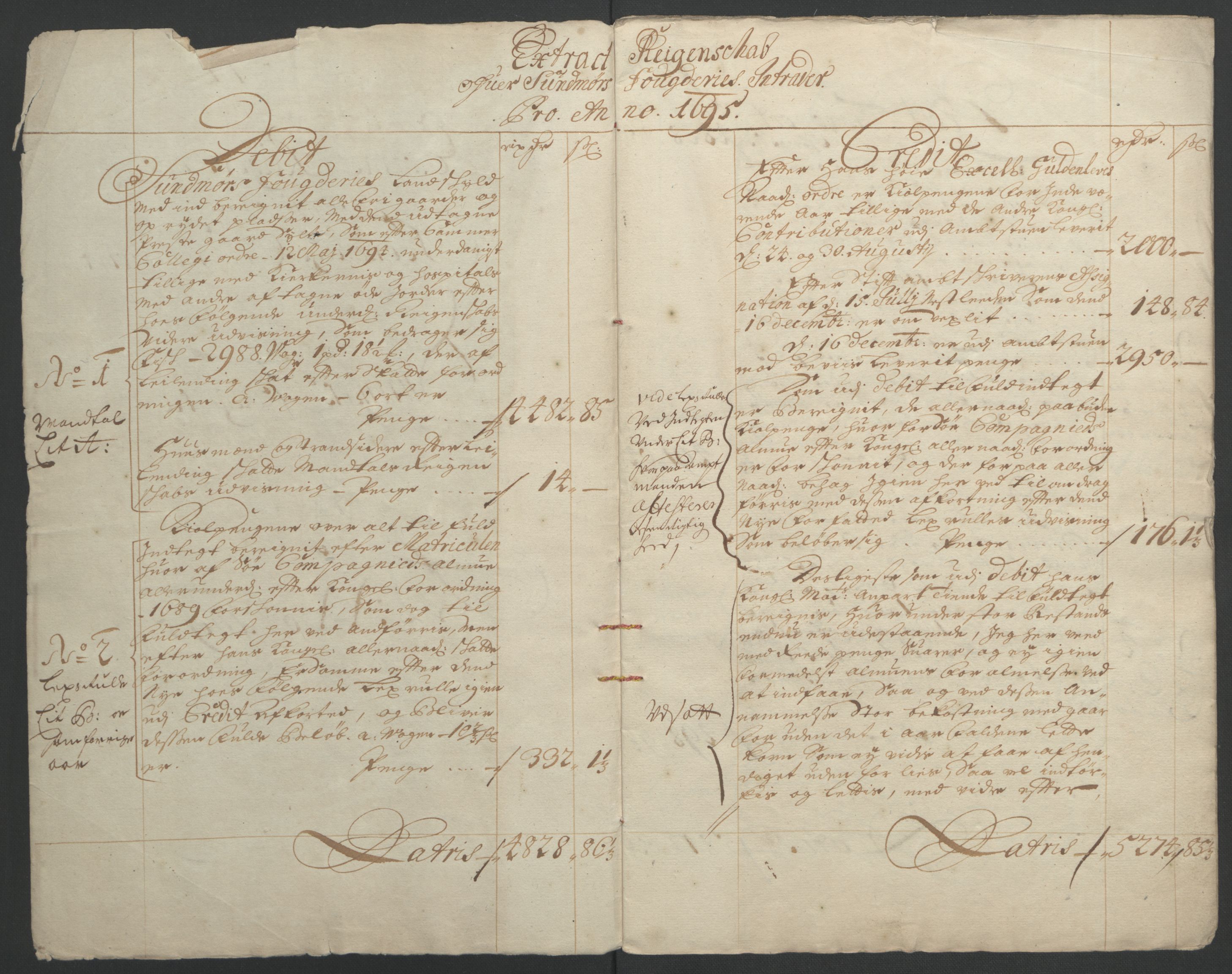 Rentekammeret inntil 1814, Reviderte regnskaper, Fogderegnskap, AV/RA-EA-4092/R54/L3555: Fogderegnskap Sunnmøre, 1694-1695, s. 184