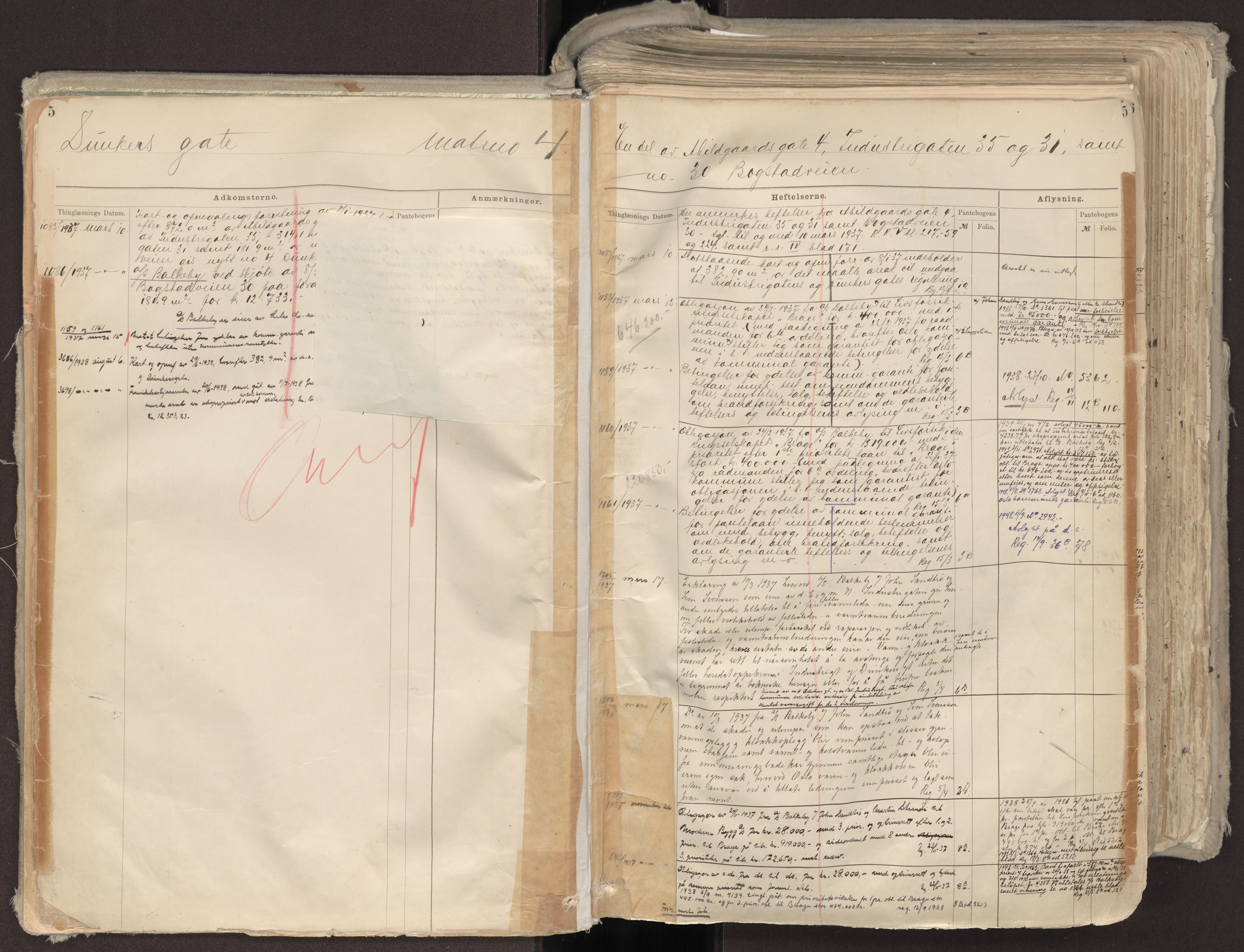 Oslo byskriverembete, AV/SAO-A-10227/G/Ga/Gab/Gabb/L0008: Panteregister nr. V, 1882-1950, s. 5