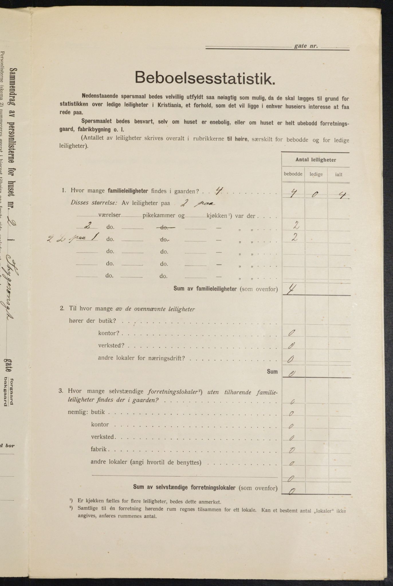 OBA, Kommunal folketelling 1.2.1913 for Kristiania, 1913, s. 111380