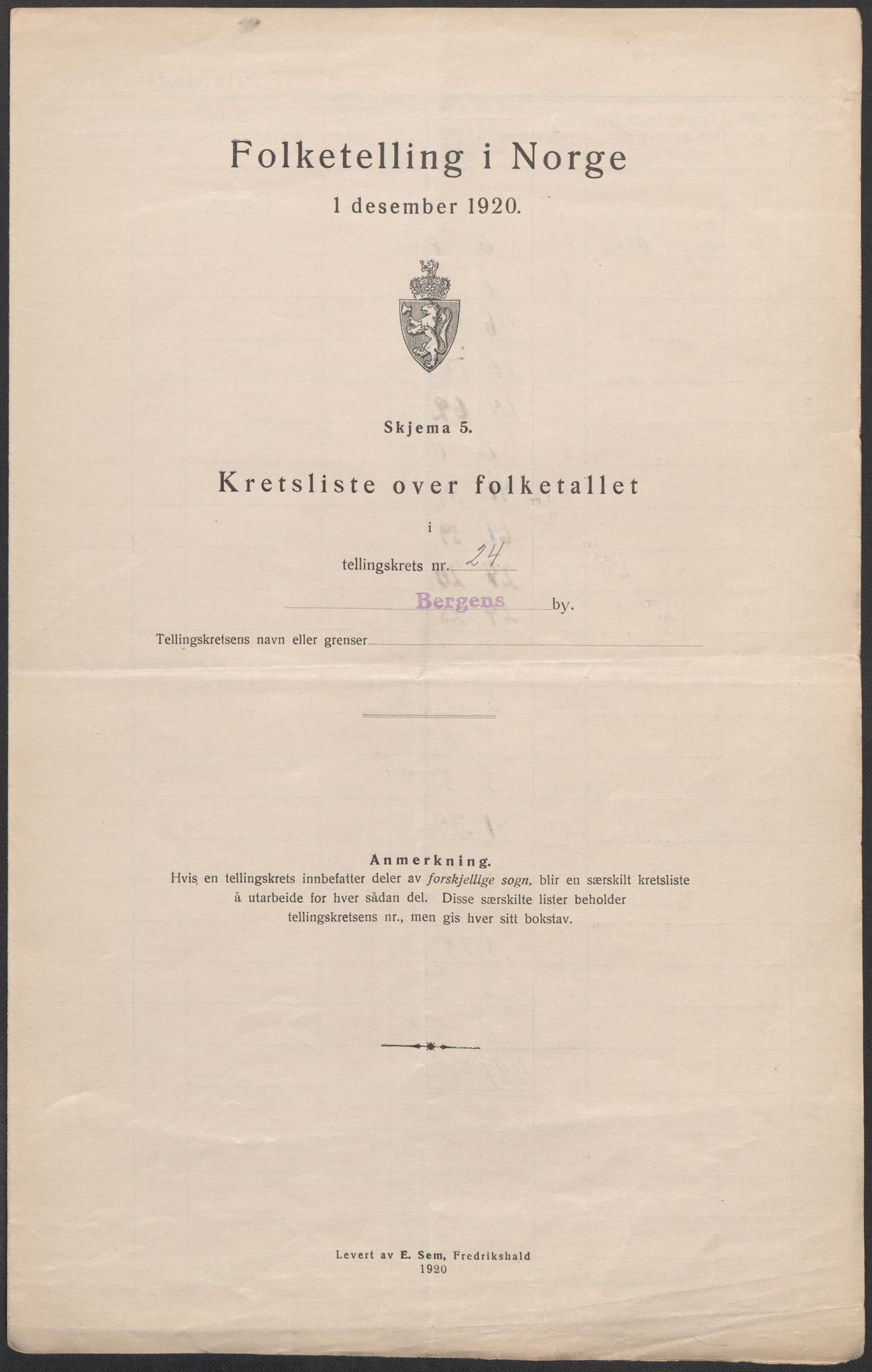 SAB, Folketelling 1920 for 1301 Bergen kjøpstad, 1920, s. 82