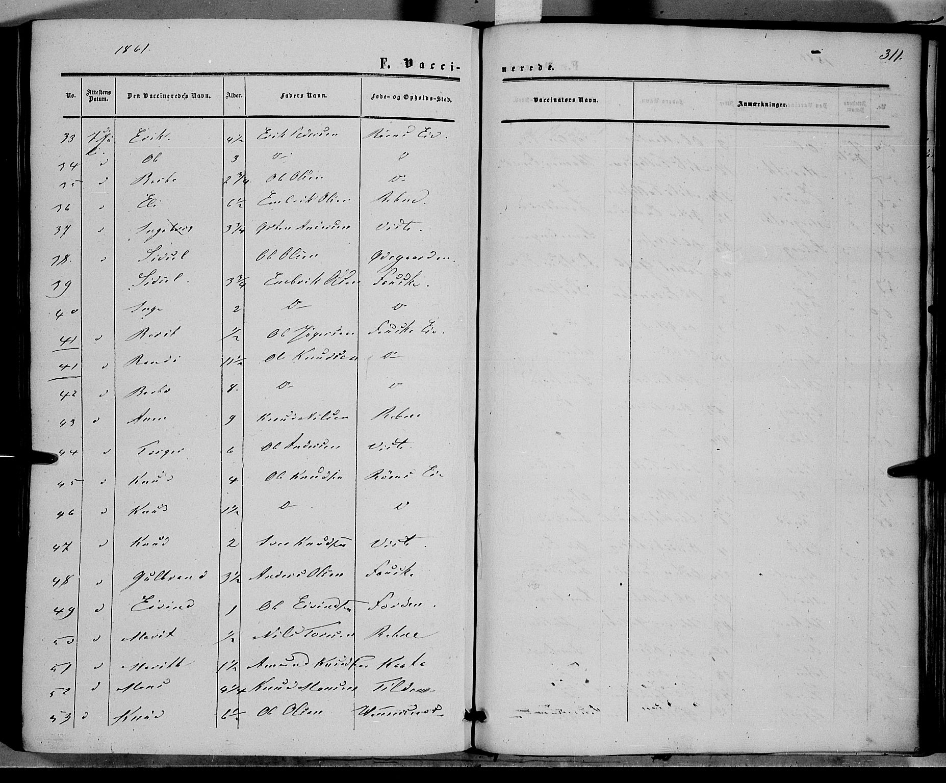Vestre Slidre prestekontor, SAH/PREST-136/H/Ha/Haa/L0002: Ministerialbok nr. 2, 1856-1864, s. 311