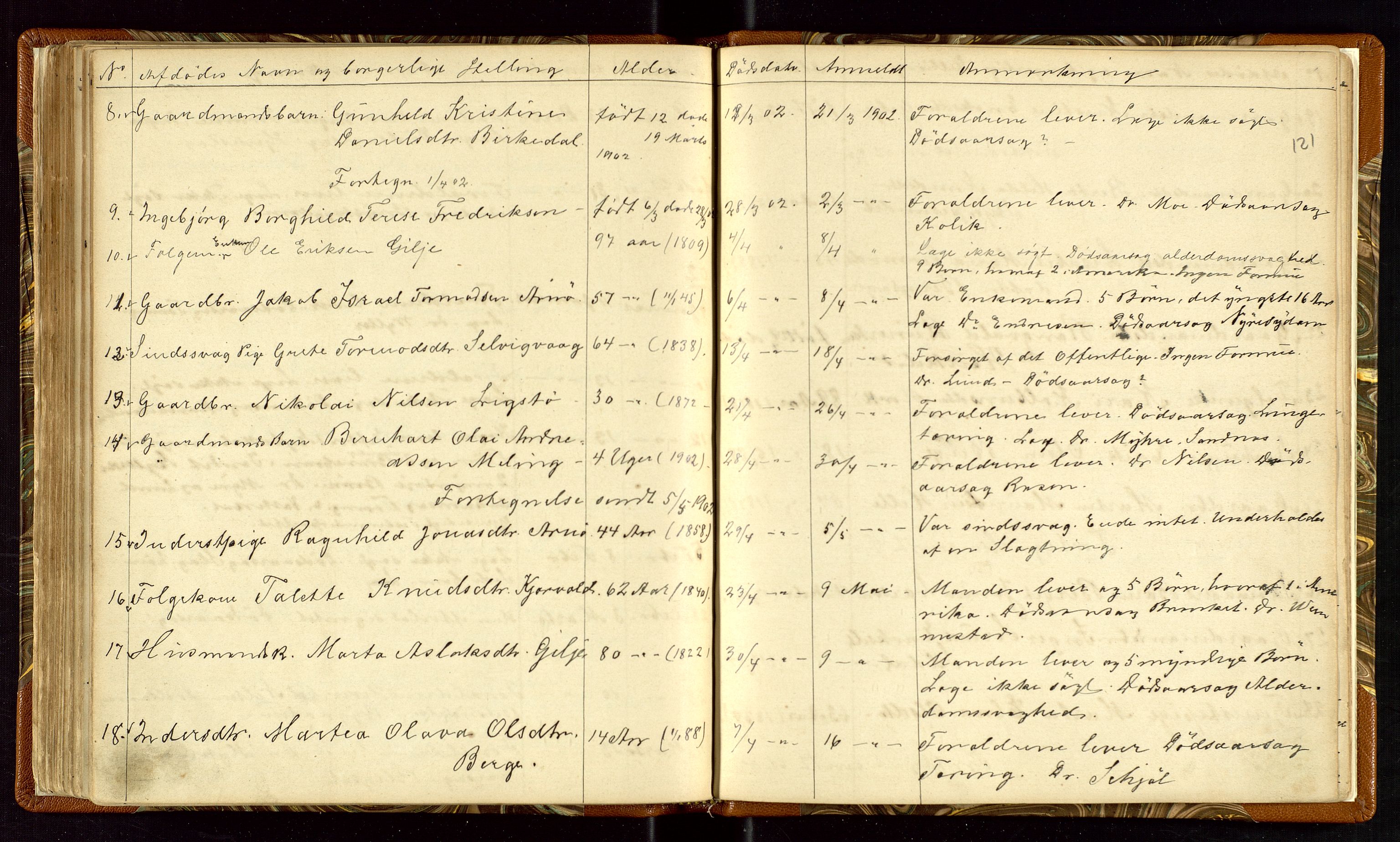 Høle og Forsand lensmannskontor, AV/SAST-A-100127/Gga/L0001: "Fortegnelse over Afdøde i Høle Thinglag fra 1ste Juli 1875 til ", 1875-1902, s. 121