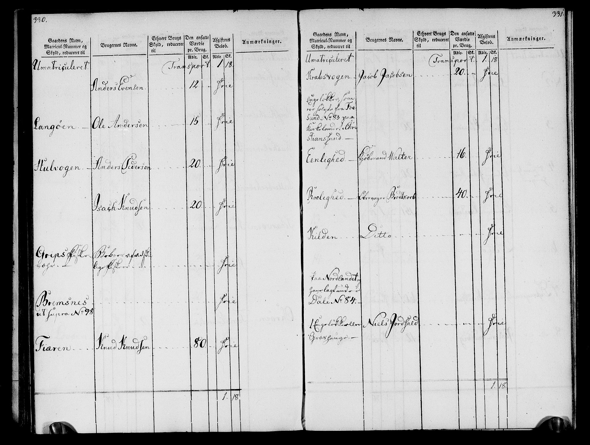 Rentekammeret inntil 1814, Realistisk ordnet avdeling, AV/RA-EA-4070/N/Ne/Nea/L0133: Nordmøre fogderi. Oppebørselsregister, 1803, s. 168