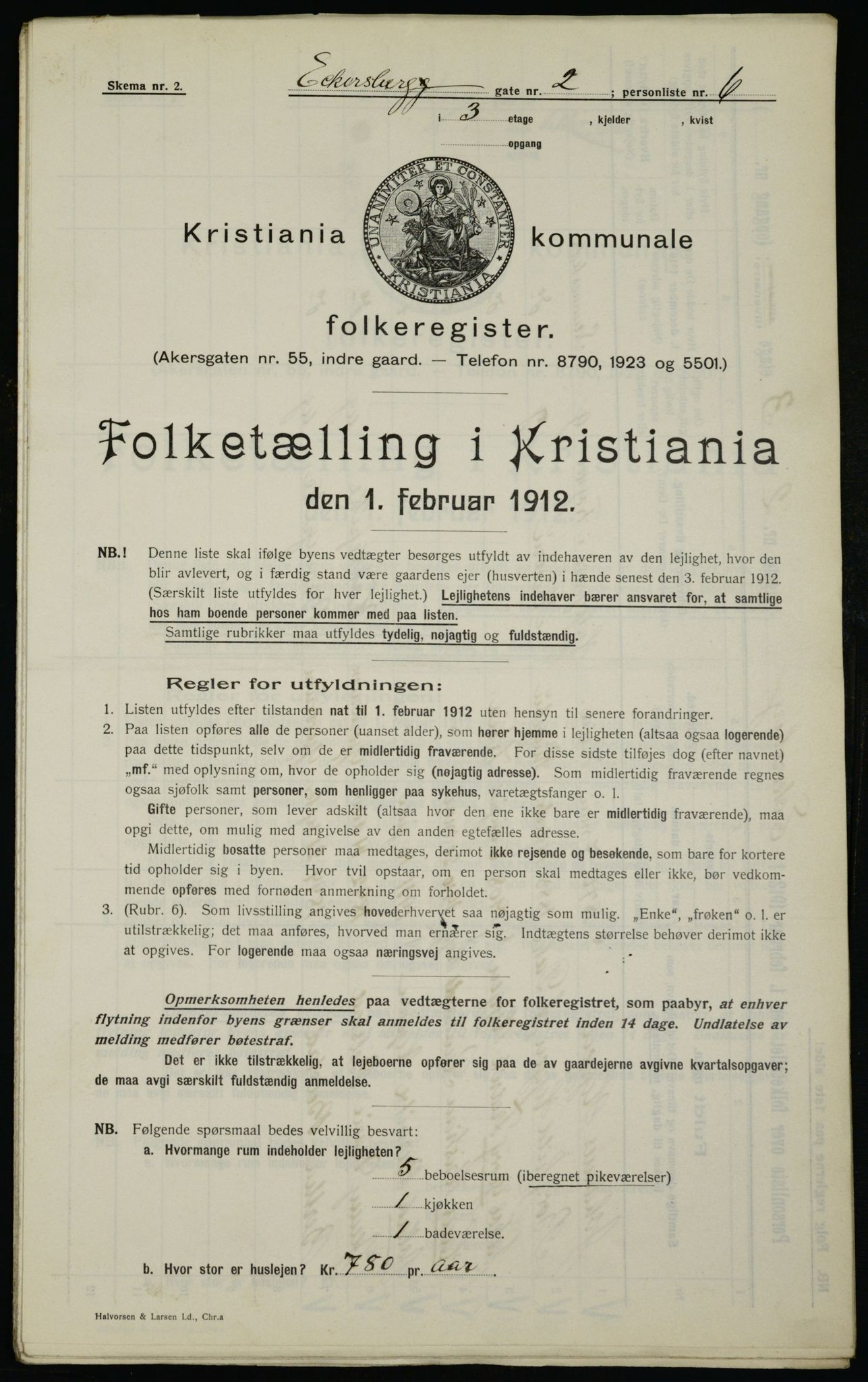 OBA, Kommunal folketelling 1.2.1912 for Kristiania, 1912, s. 18125